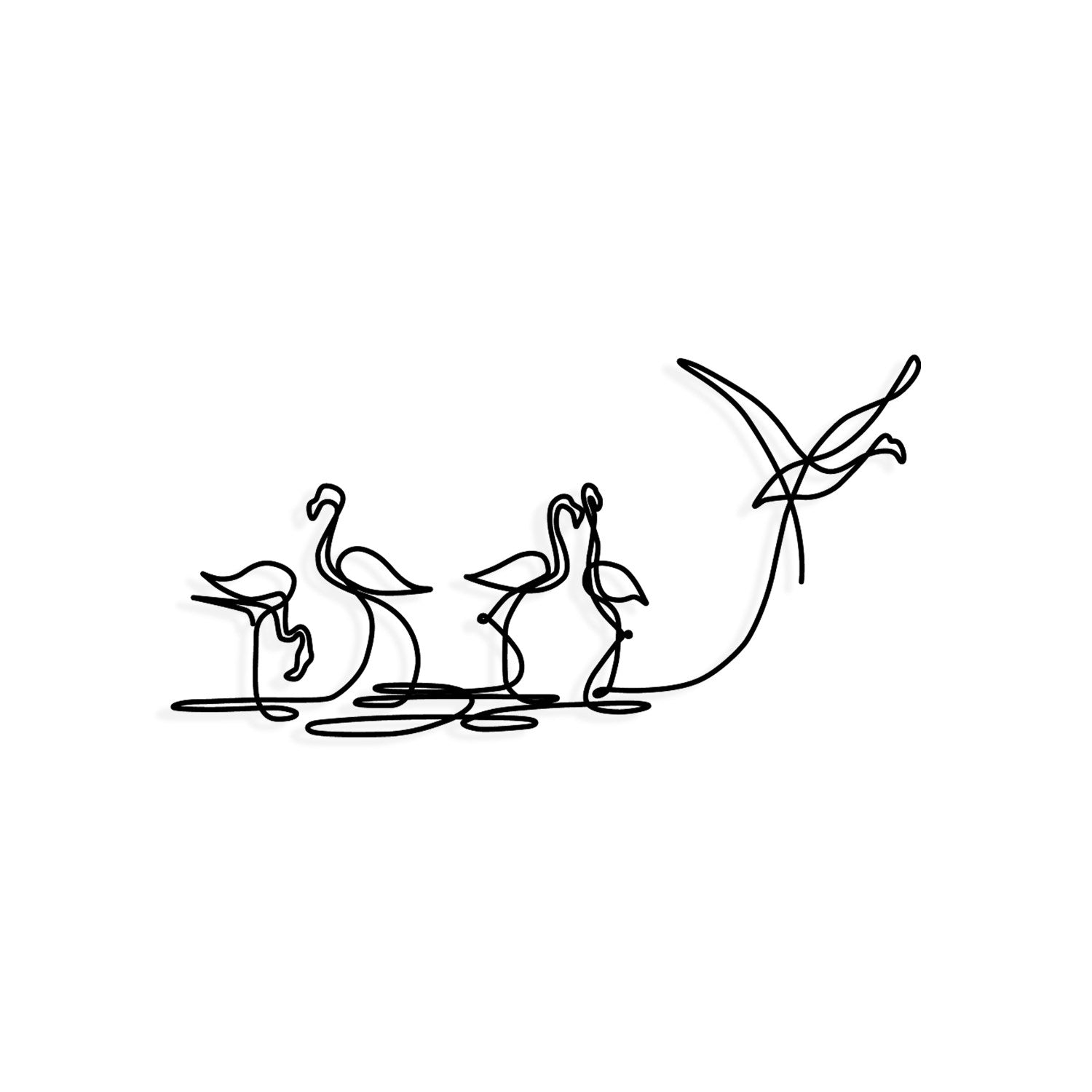 Flamingo 316 S – Acessório Decorativo de Parede em Metal Preto, 10 x 15 cm (1,2 mm)