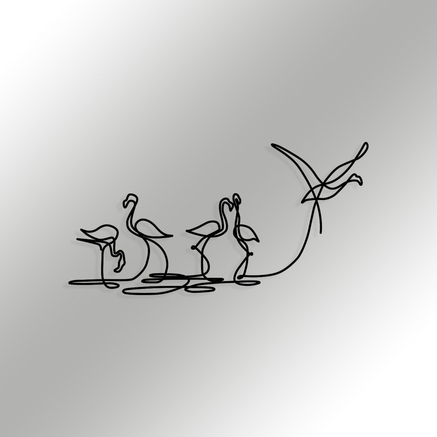 Flamingo 316 S – Acessório Decorativo de Parede em Metal Preto, 10 x 15 cm (1,2 mm)