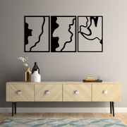 Flamingo 317 – Acessório Decorativo de Parede em Metal Preto, 120 x 54,5 cm (100% Metal)