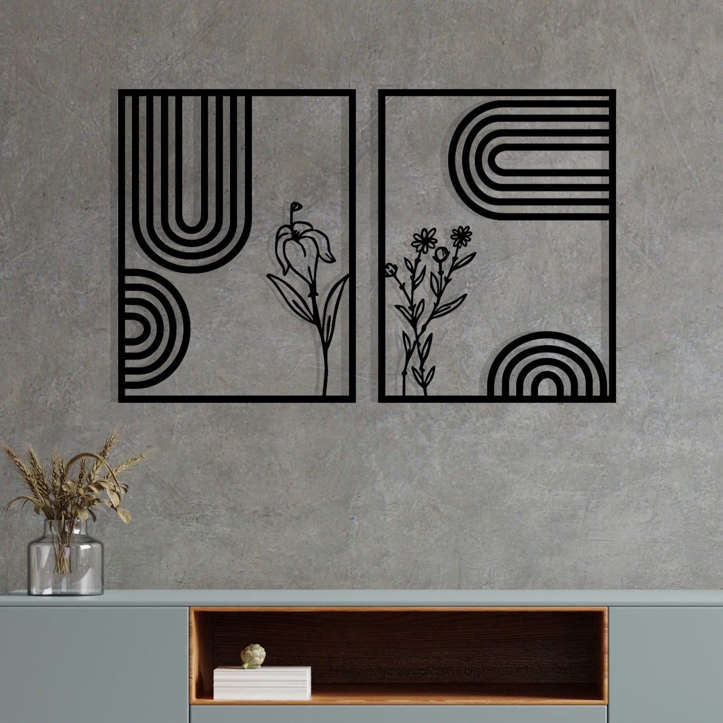 Dolce Mate — Acessório Decorativo de Parede em 100% Metal, Preto, 92x60 cm