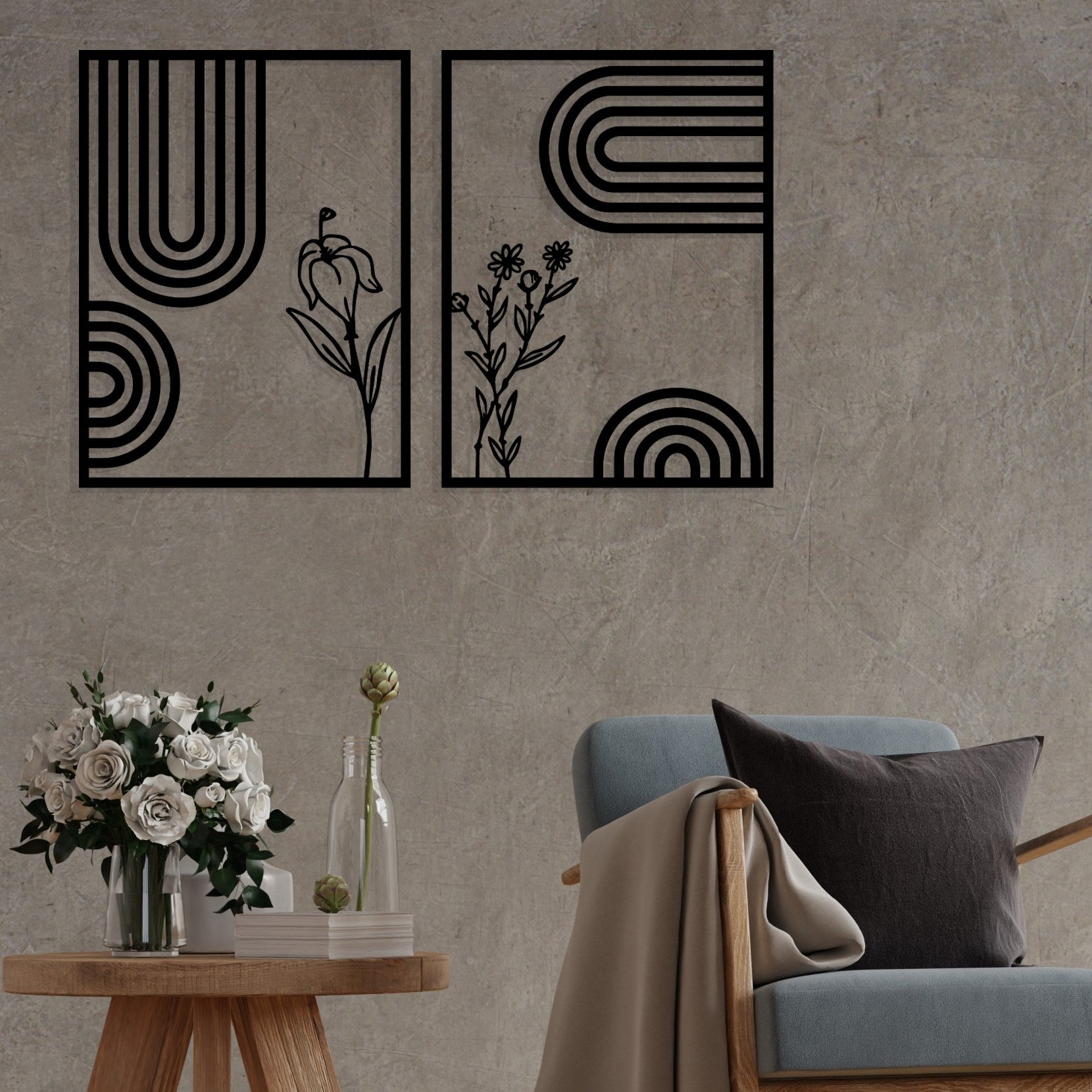 Dolce Mate — Acessório Decorativo de Parede em 100% Metal, Preto, 92x60 cm