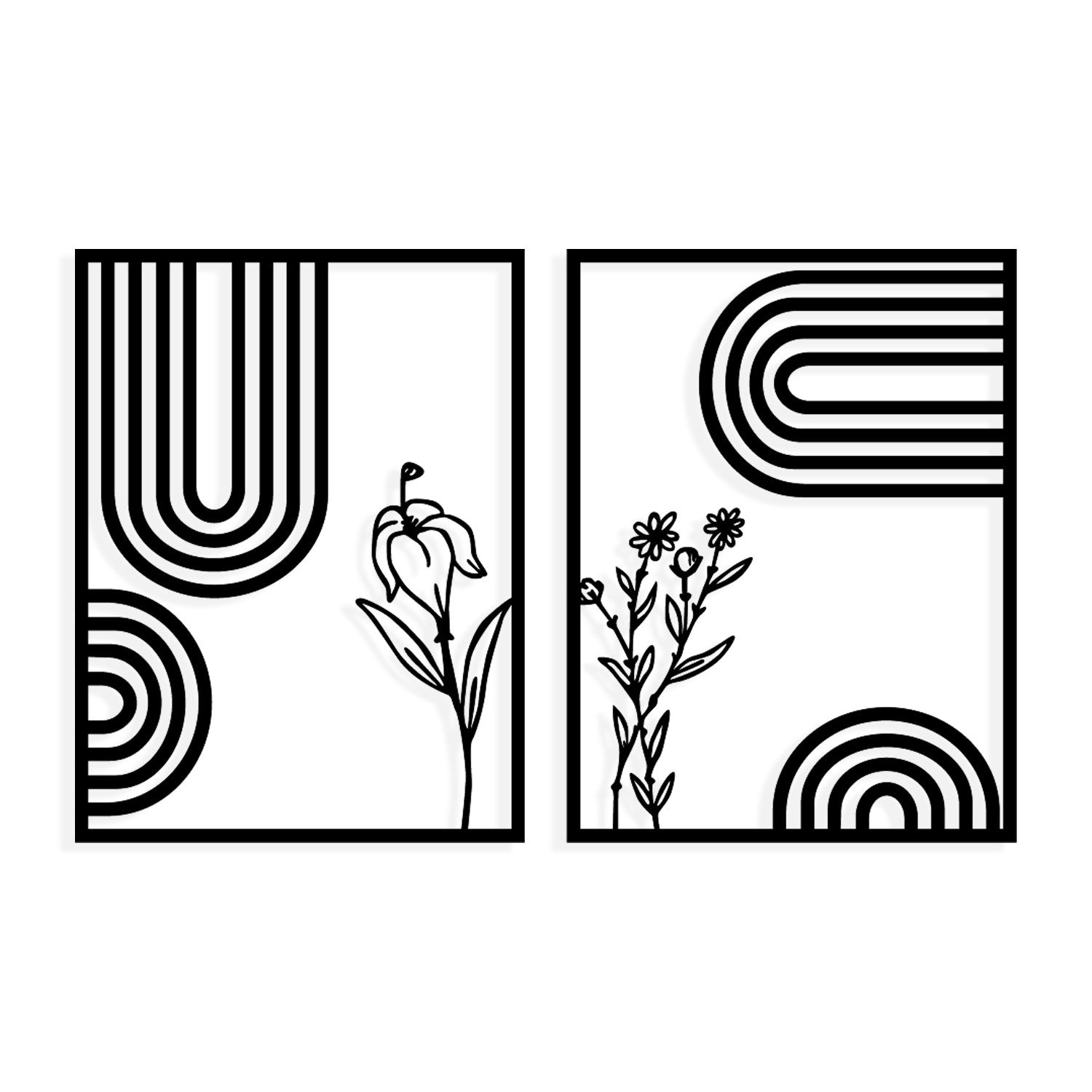 Dolce Mate — Acessório Decorativo de Parede em 100% Metal, Preto, 92x60 cm