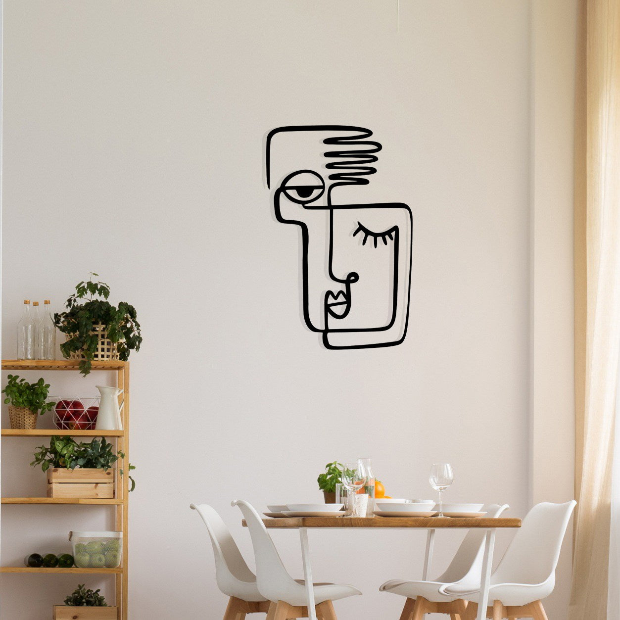 Cara Mia — Acessório Decorativo de Parede em Metal, Preto, 36 x 55 cm