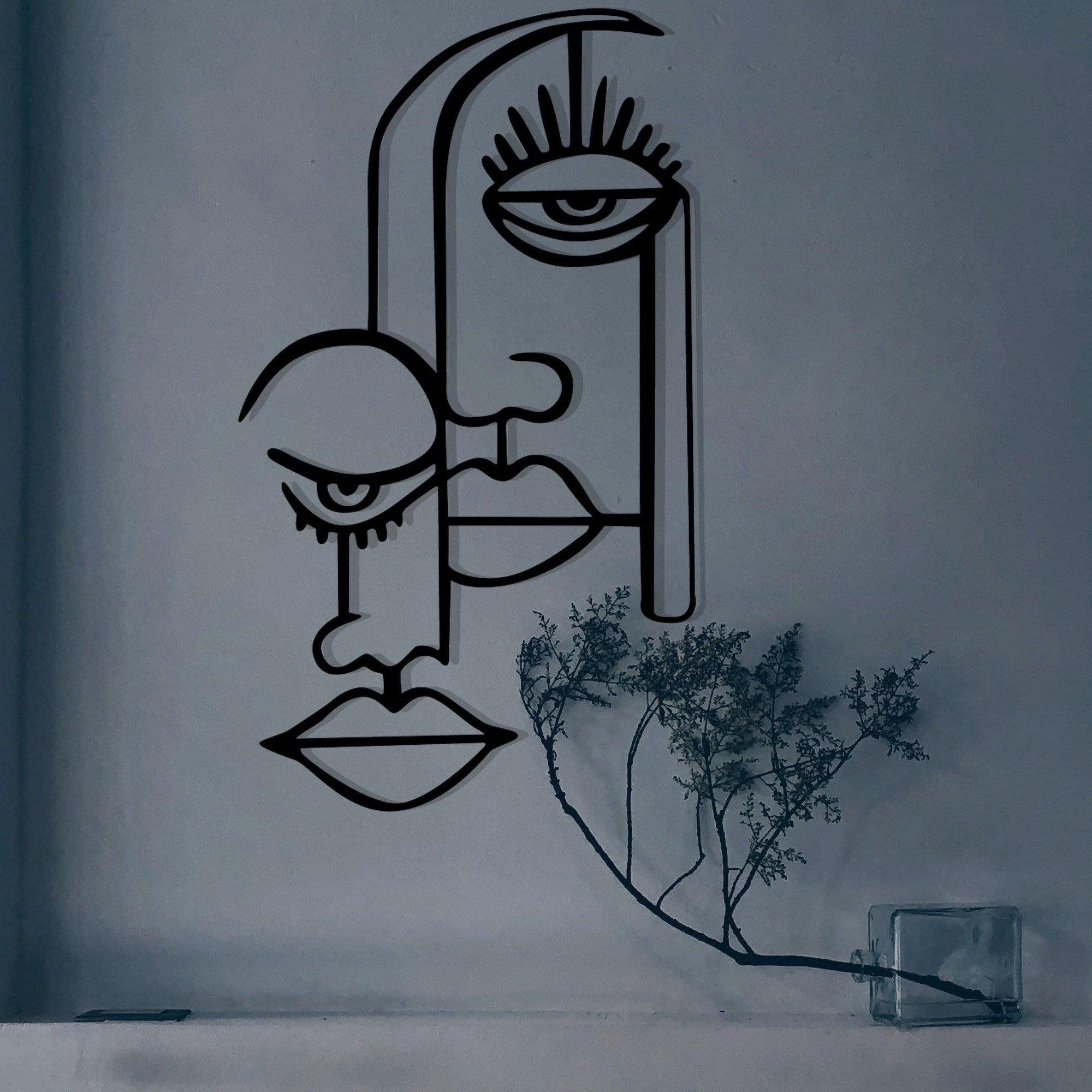 Rugiada – Acessório Decorativo de Parede em Metal Preto, 39 x 68 cm (1,2 mm)