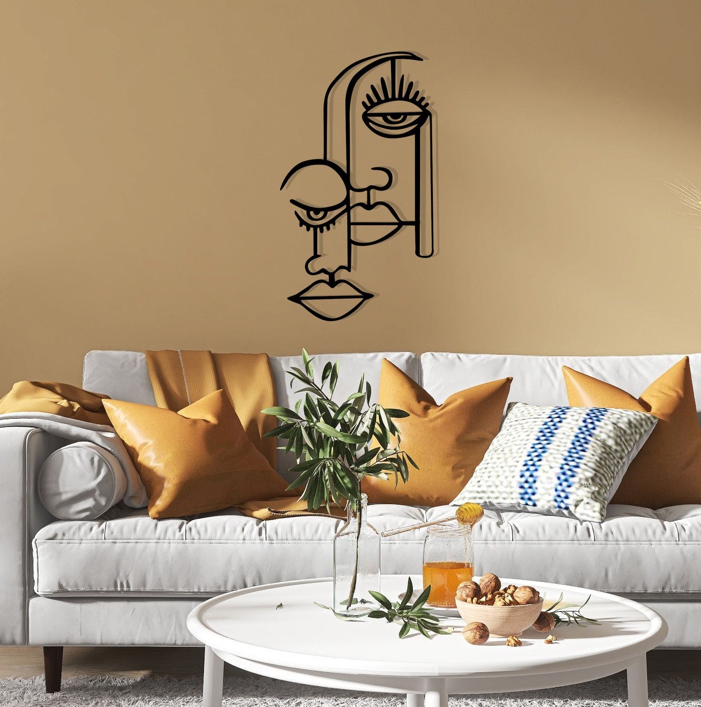 Rugiada – Acessório Decorativo de Parede em Metal Preto, 39 x 68 cm (1,2 mm)