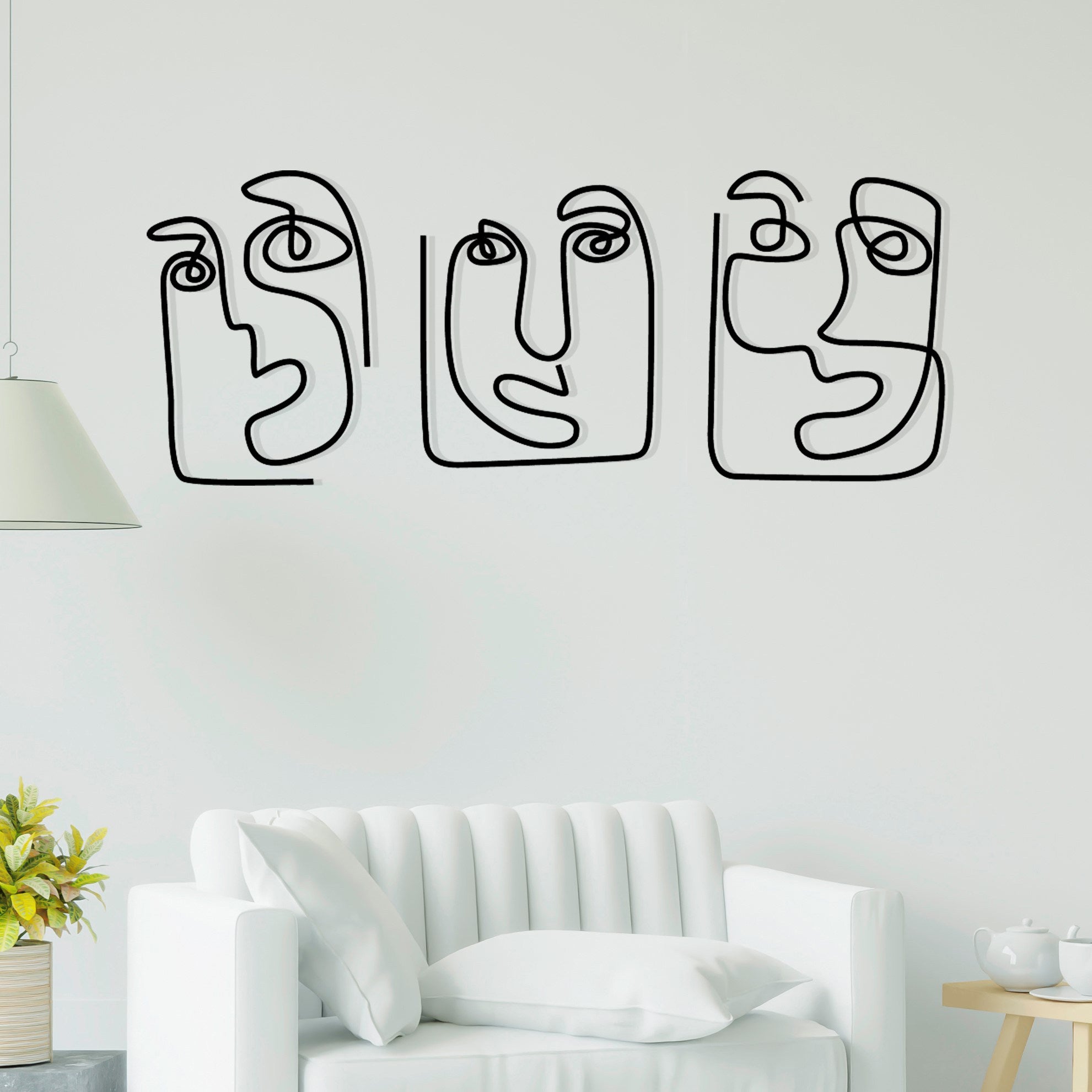 Abbiocco – Acessório Decorativo de Parede em Metal 100%, Preto (108 x 48 cm)