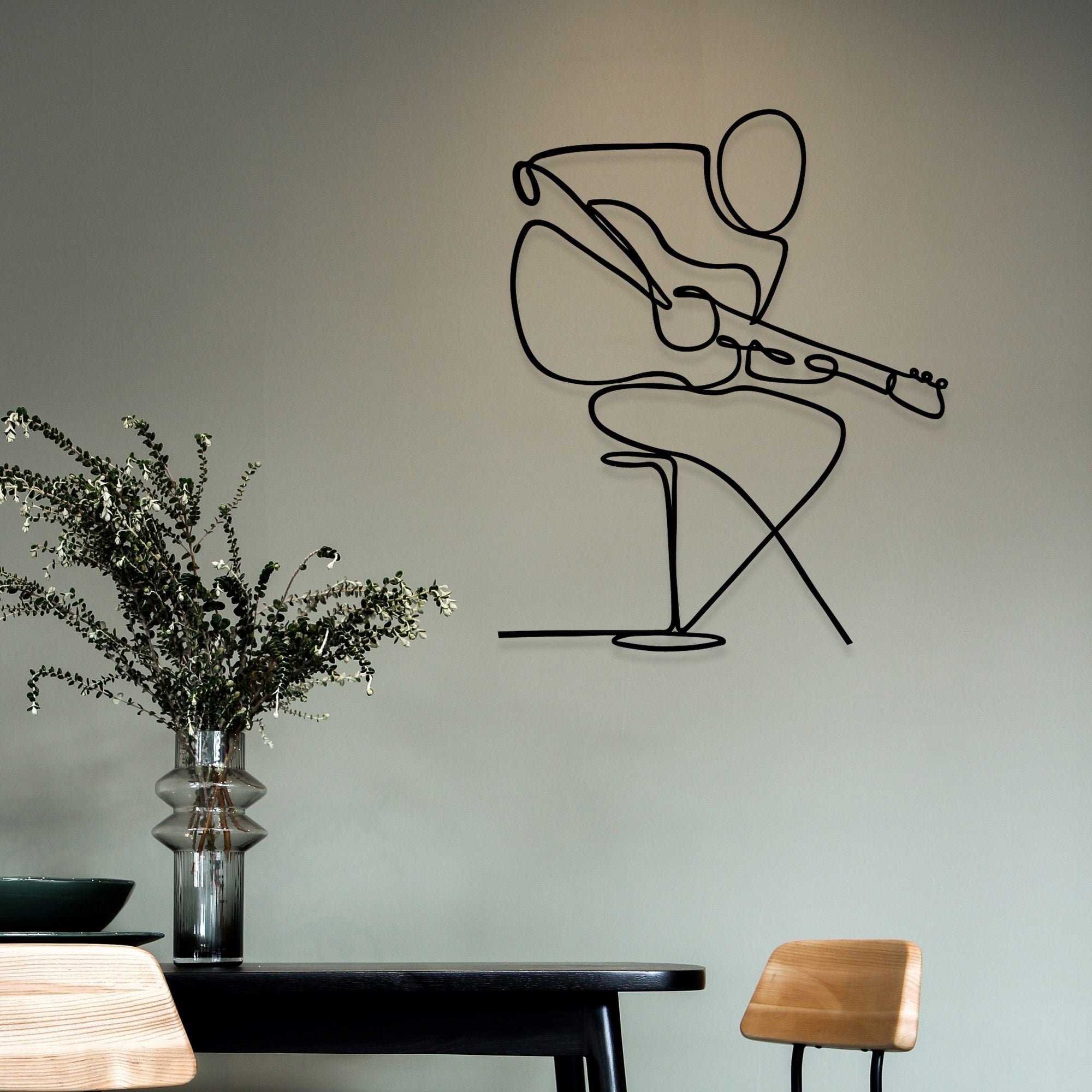 Sentimiento 332 – Acessório Decorativo de Parede em Metal Preto 100% (1,2 mm), 46x56 cm