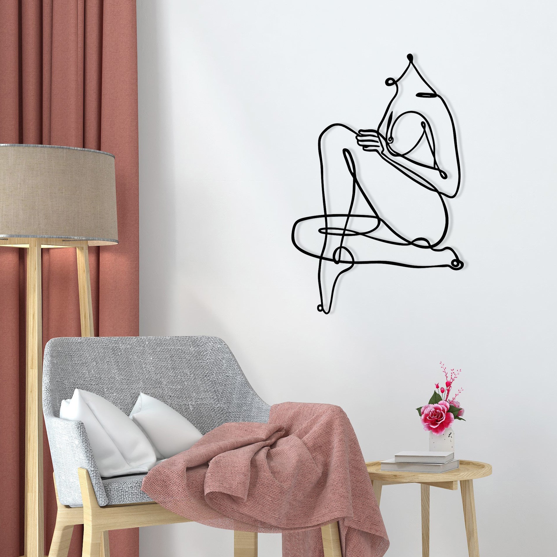 Bello — Acessório de Parede Decorativo em Metal (100% metal, 1,2 mm) — Preto — 40,5 x 61 cm