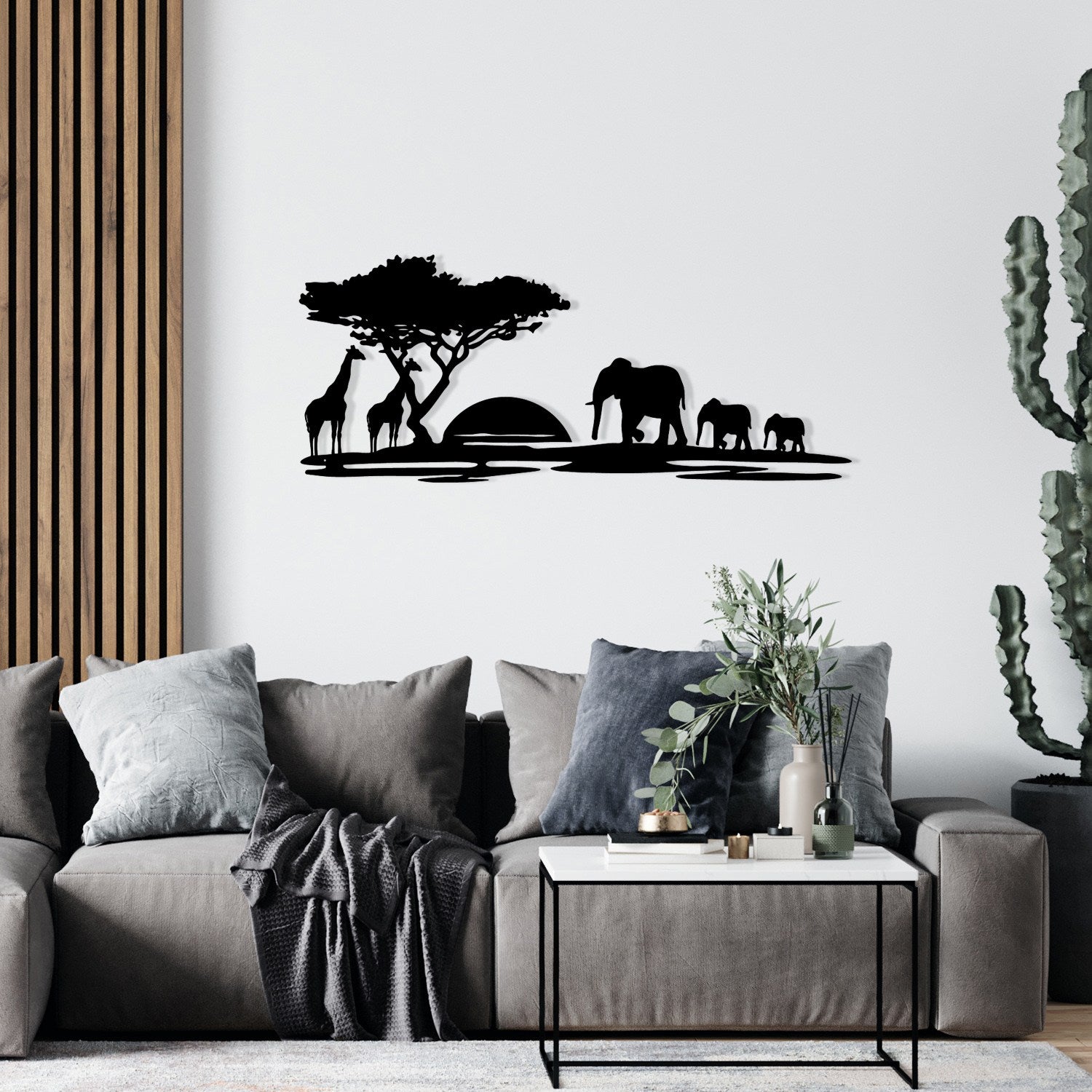 Primavera Acessório Decorativo de Parede em 100% Metal Preto 68 x 28 cm