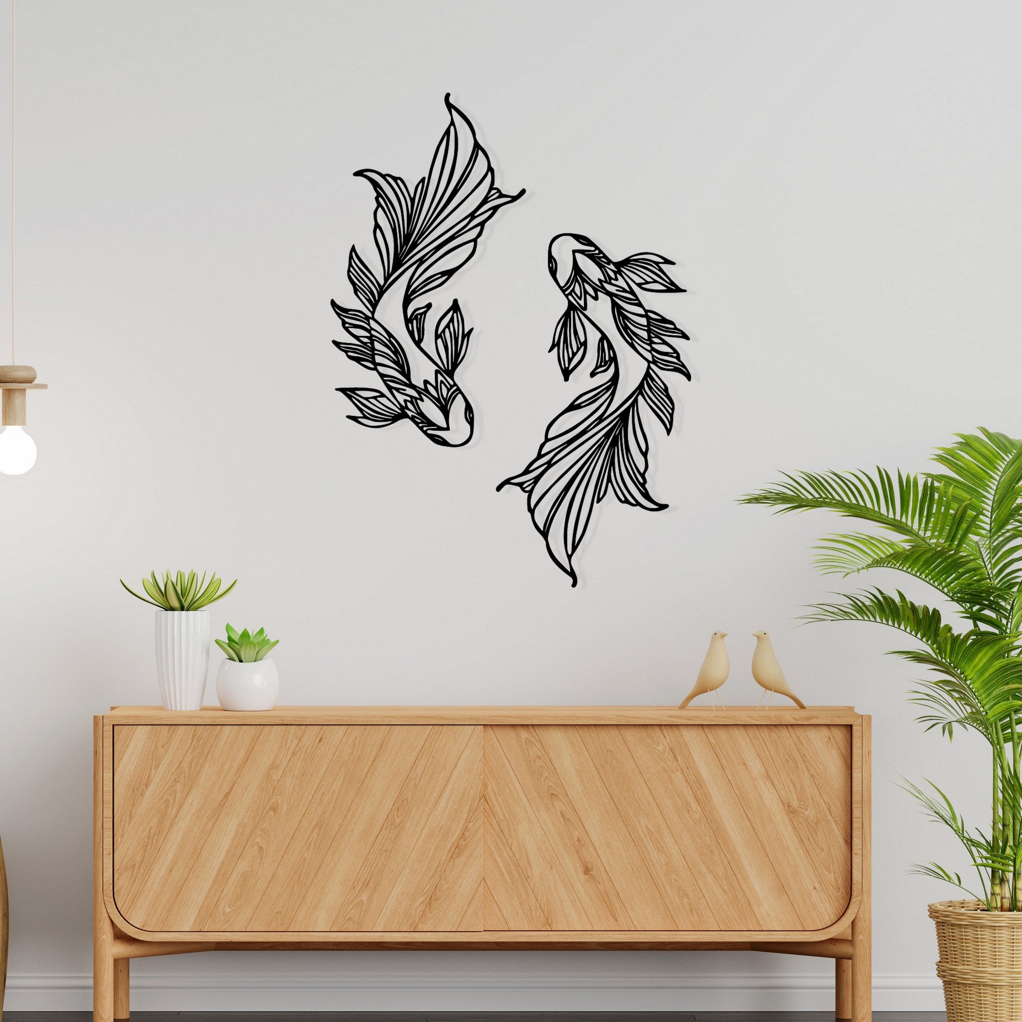 Verano Acessório Decorativo de Parede em Metal Preto 65 x 94 cm