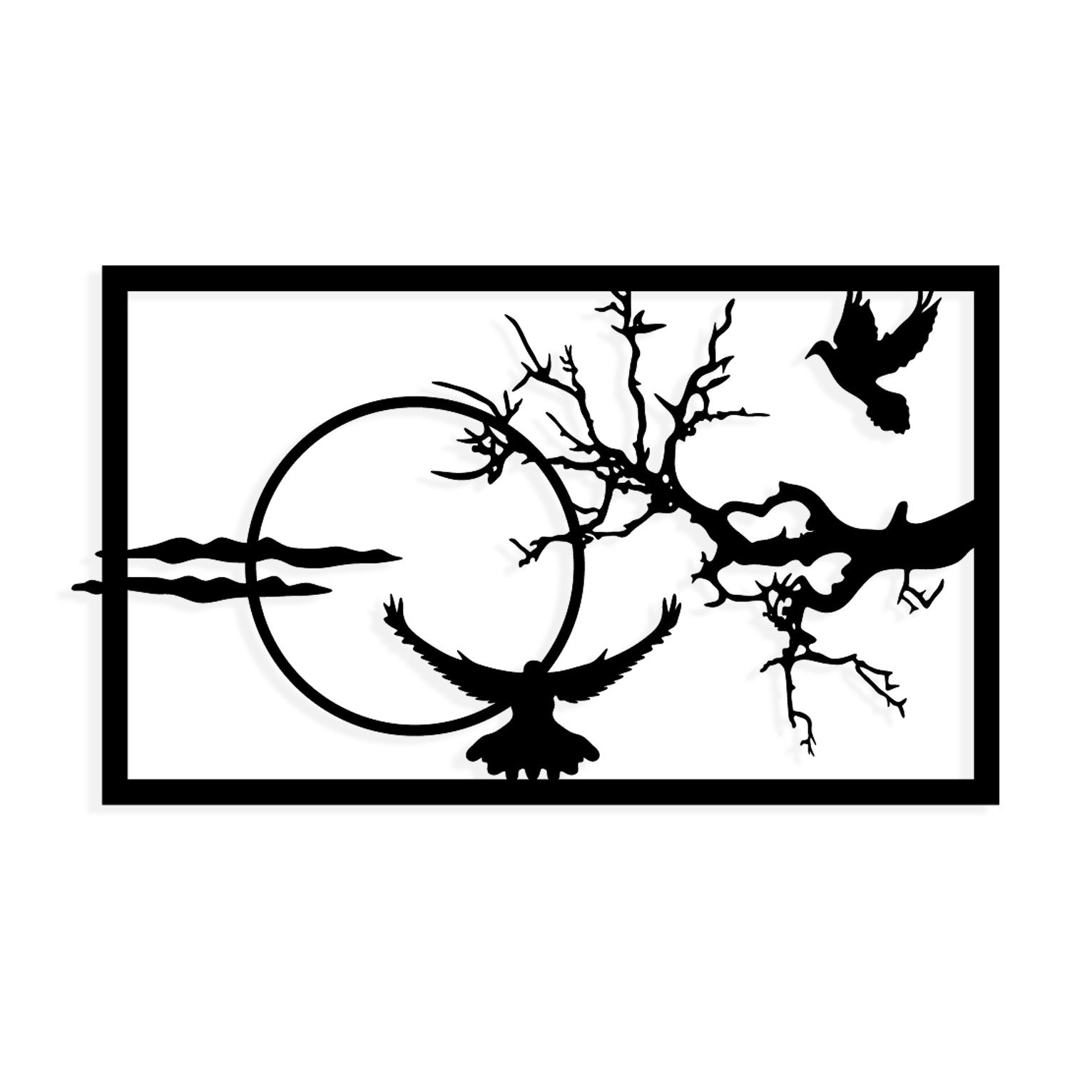 Verde — Acessório Decorativo de Parede 100% Metal, Preto, 65,5 x 38 cm (1,2 mm)