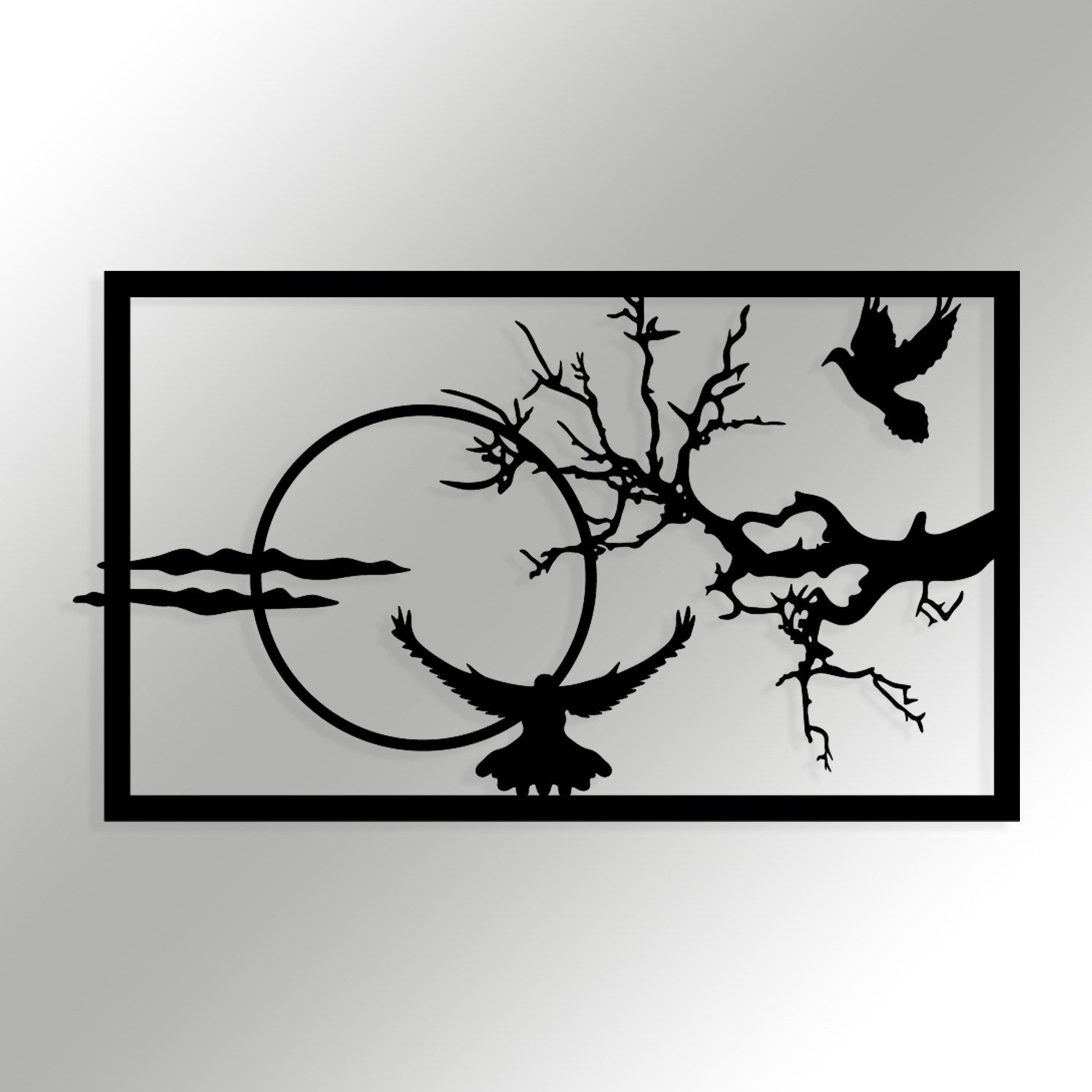 Verde — Acessório Decorativo de Parede 100% Metal, Preto, 65,5 x 38 cm (1,2 mm)