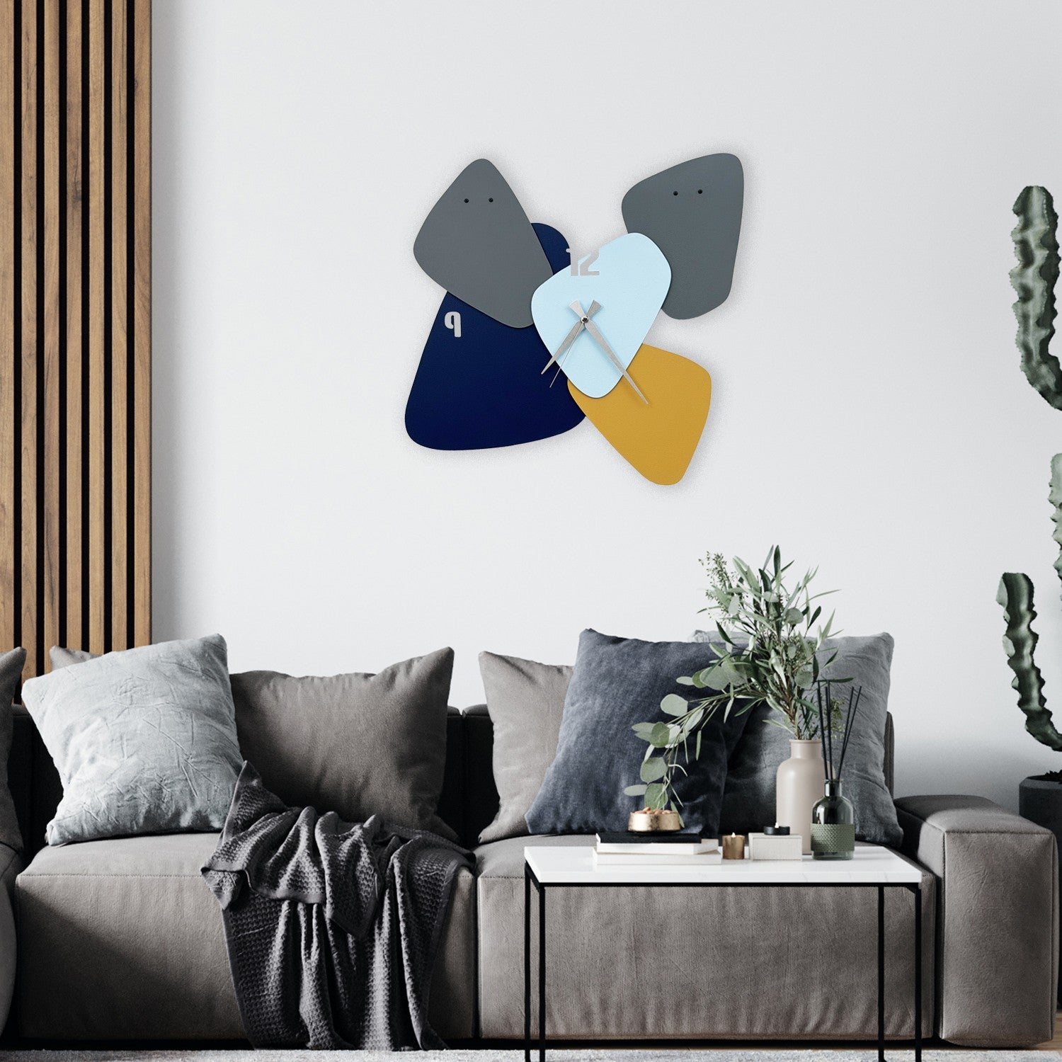 Relógio de Parede Decorativo em Metal 100% Multicolor Asr-1, 46x48 cm (279ENZ2703)