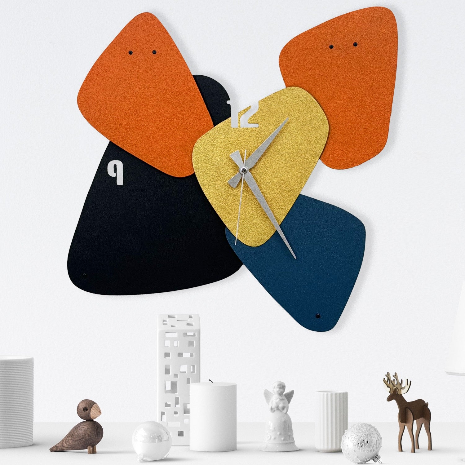 Relógio de Parede Decorativo em Metal Multicolor Asr-2, 46 x 48 cm (1 mm de espessura)