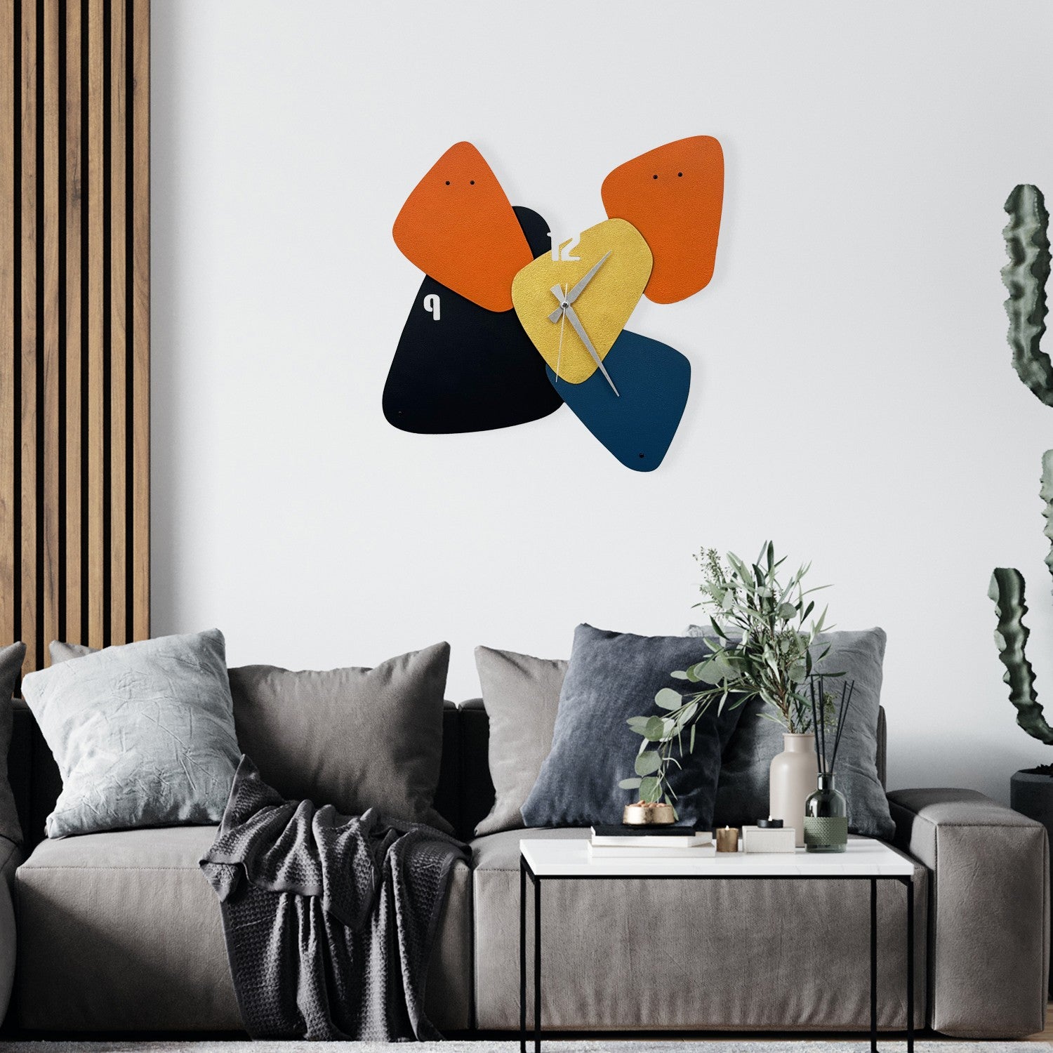 Relógio de Parede Decorativo em Metal Multicolor Asr-2, 46 x 48 cm (1 mm de espessura)
