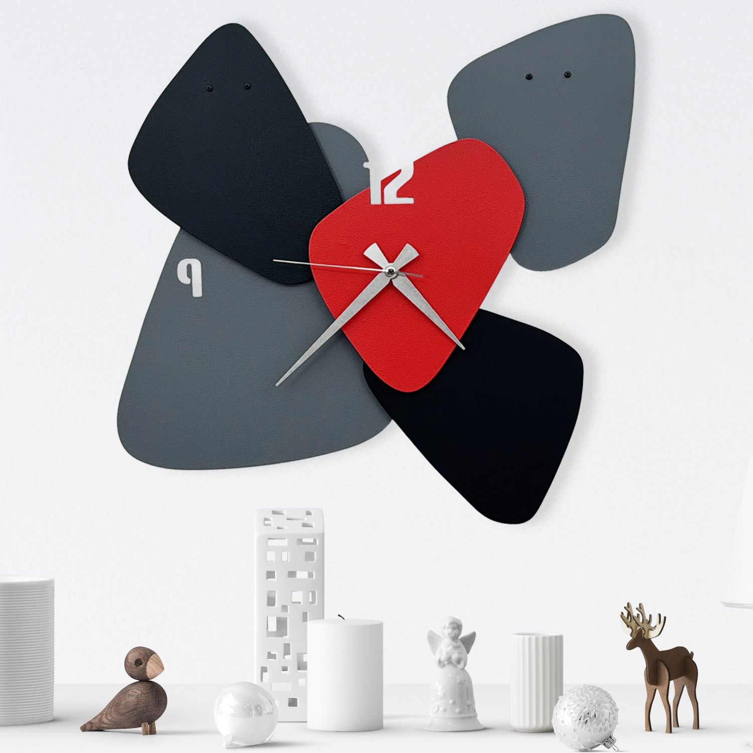 Relógio de Parede Decorativo em Metal Multicolor Asr-3 46x48 cm | 100% Metal (1 mm) | Ref. 279ENZ2705
