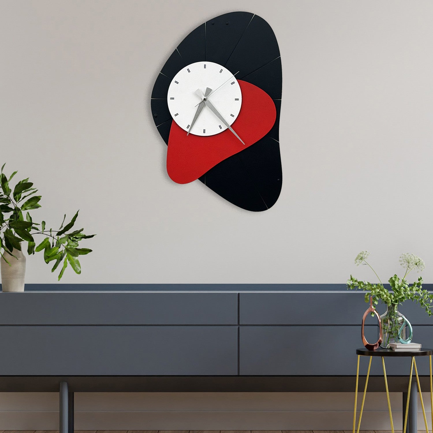 Relógio de Parede Decorativo em Metal Cudi-1 - Multicolorido, 34 x 50 cm