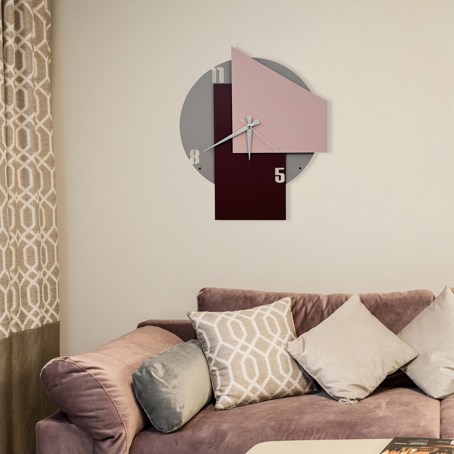 Relógio de Parede Decorativo em Metal Multicolor Ecir-1, 51x42 cm (1 mm) – Ref. 279ENZ2712