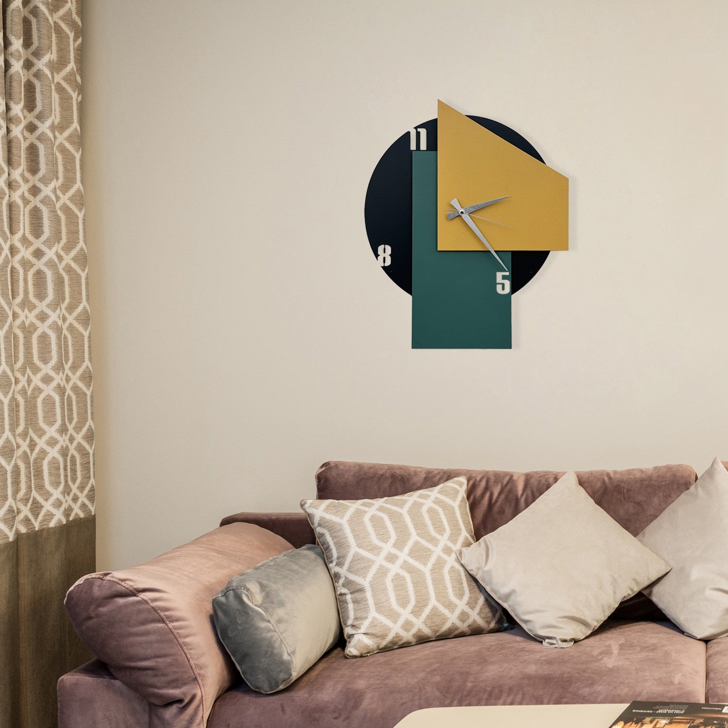 Relógio de Parede Decorativo em Metal Multicolor Ecir-2, 51x42 cm | 100% Metal (1 mm)