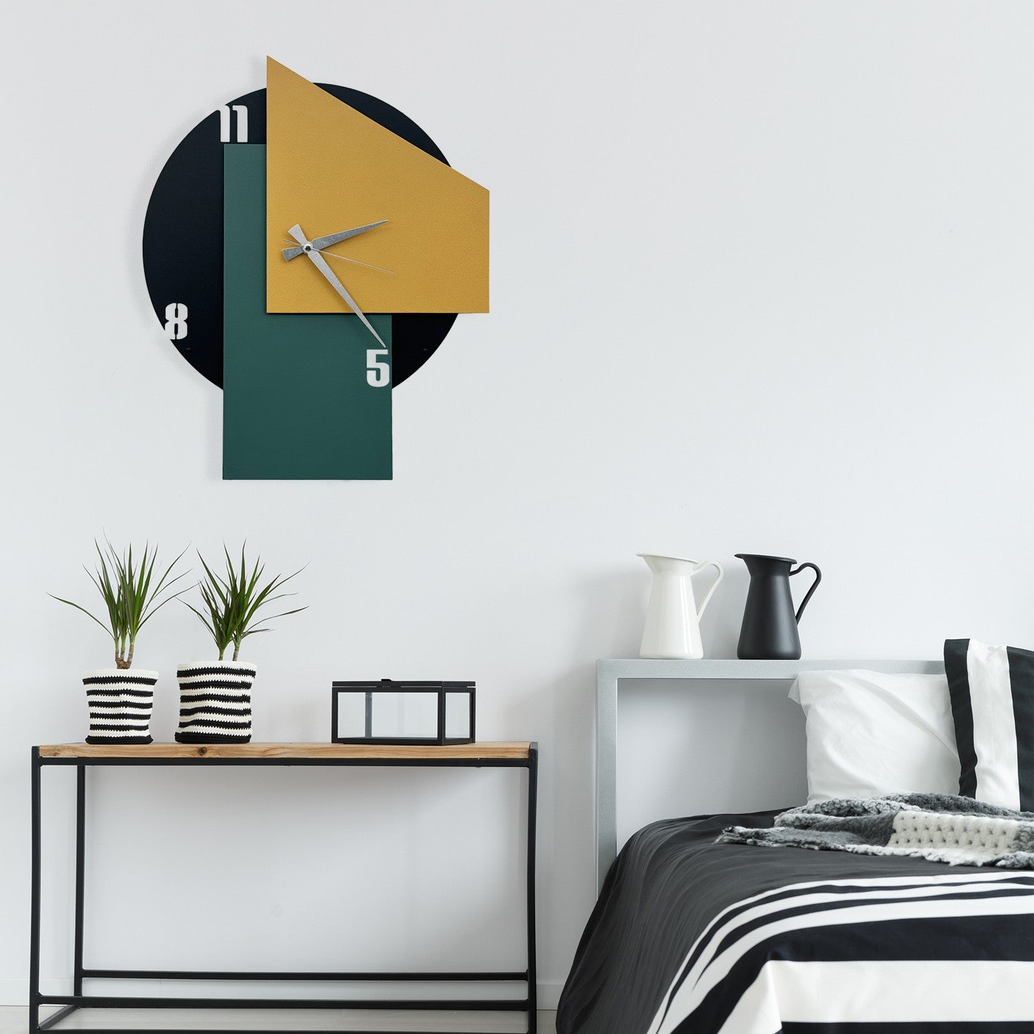 Relógio de Parede Decorativo em Metal Multicolor Ecir-2, 51x42 cm | 100% Metal (1 mm)