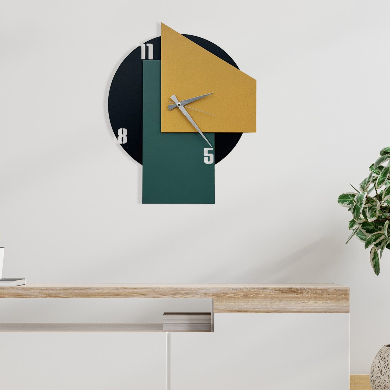 Relógio de Parede Decorativo em Metal Multicolor Ecir-2, 51x42 cm | 100% Metal (1 mm)