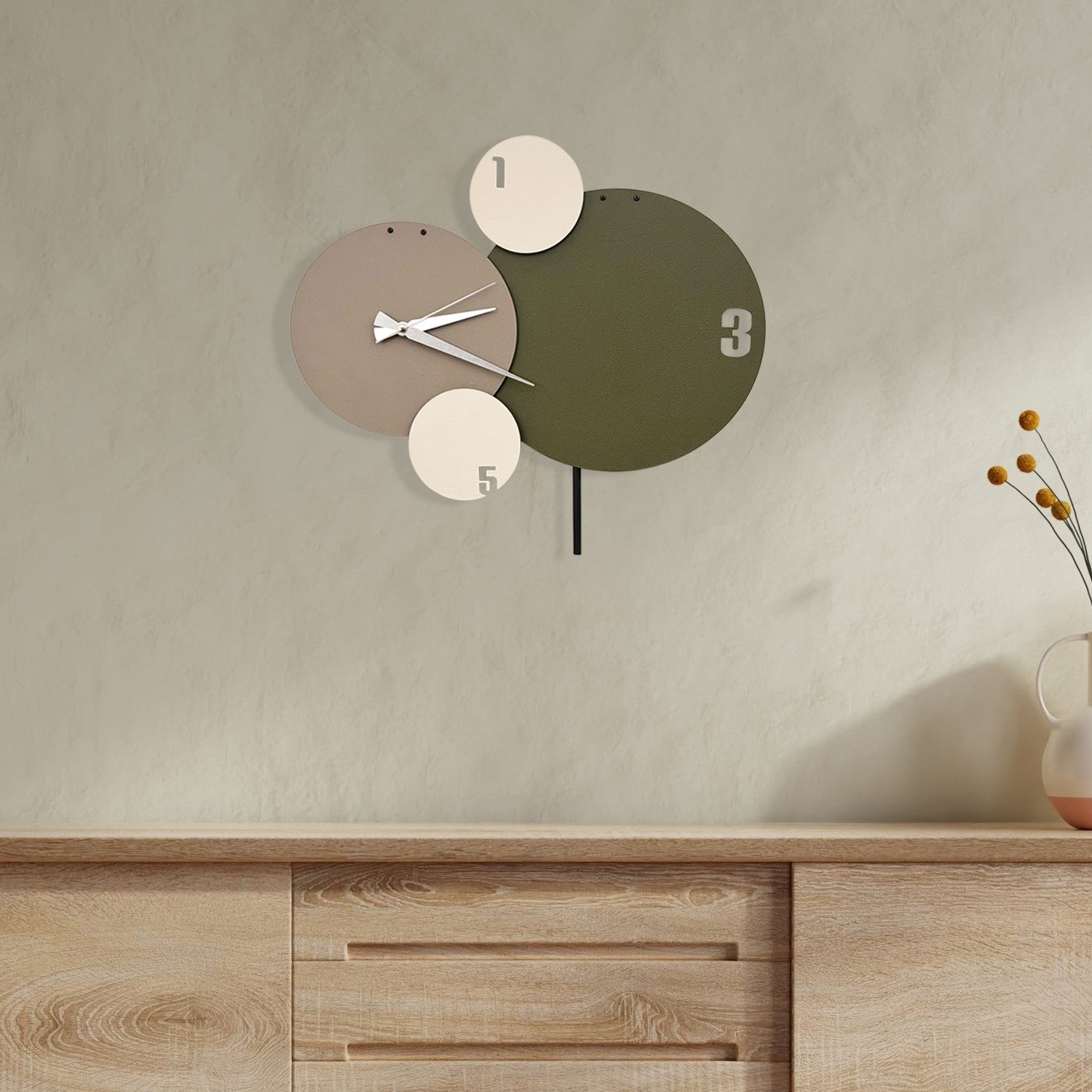 Relógio de Parede Decorativo em Metal Felah-2, Multicolor, 50 x 44 cm (100% metal, 1 mm)
