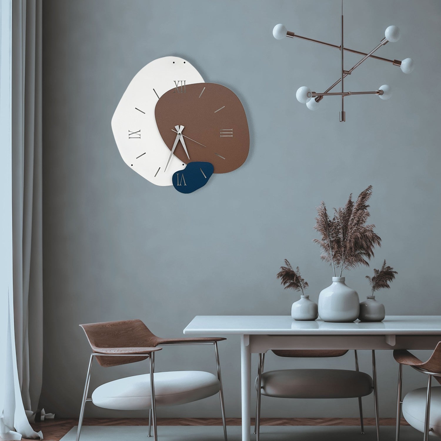 Relógio de Parede Decorativo Meymene-1, Multicolor, 100% Metal (1 mm), 50 x 50 cm, 2,098 kg
