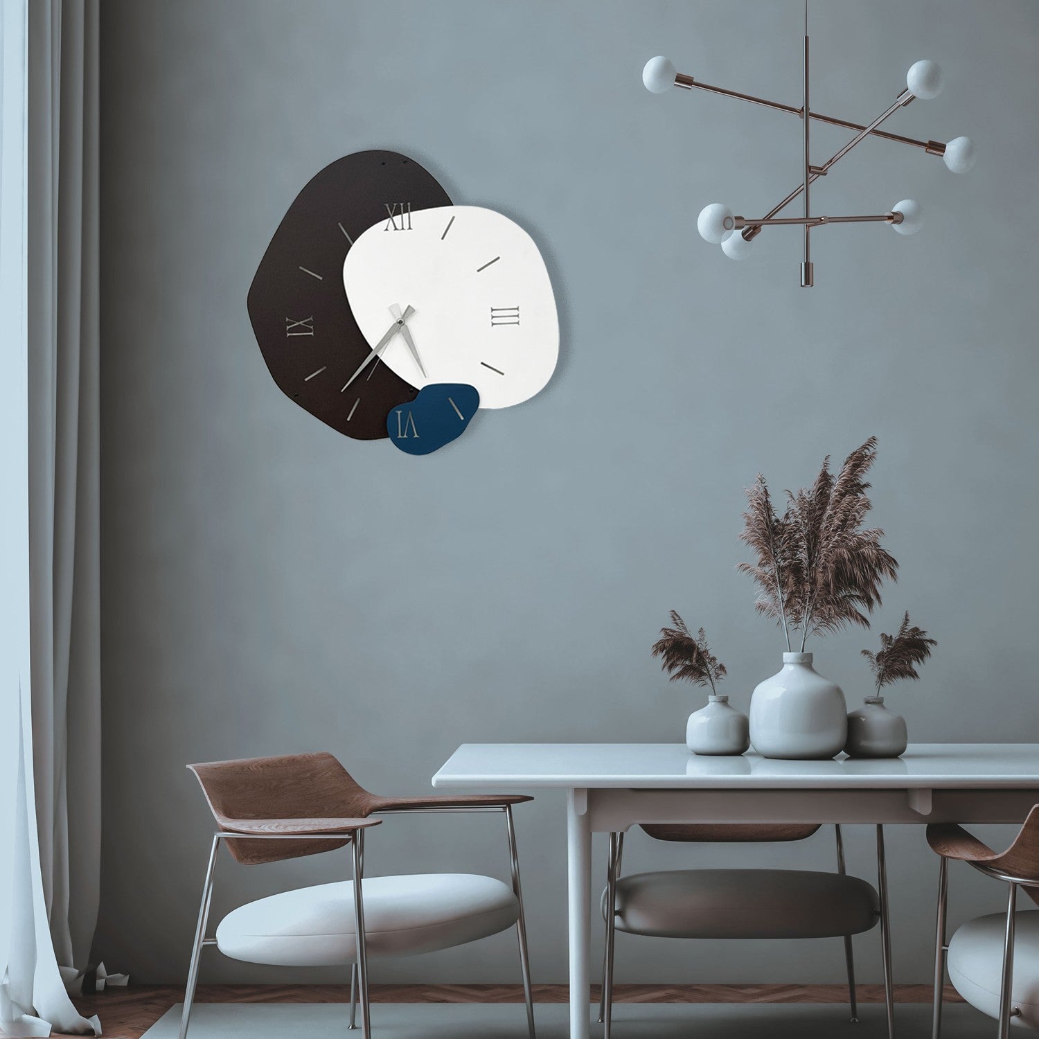 Relógio de Parede Decorativo em Metal Meymene-2 Multicolor 50 x 50 cm | 100% Metal (1 mm) | Ref. 279ENZ2721