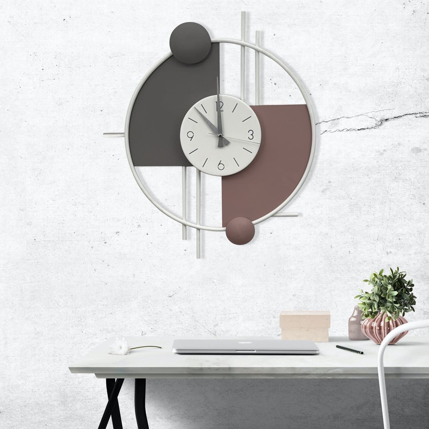 Relógio de Parede Decorativo Miskin-1 em 100% Metal (1 mm), Multicolor, 55 x 65 cm