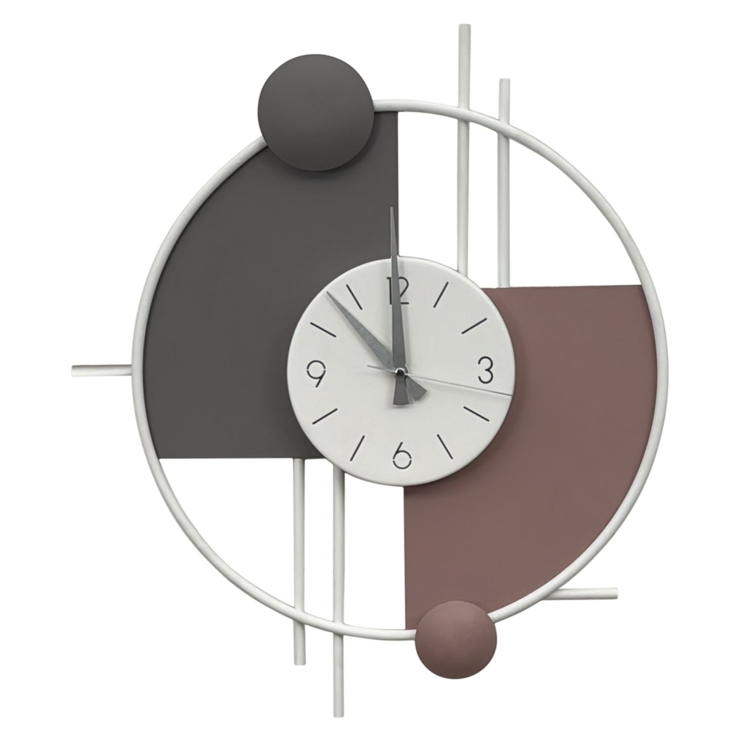 Relógio de Parede Decorativo Miskin-1 em 100% Metal (1 mm), Multicolor, 55 x 65 cm