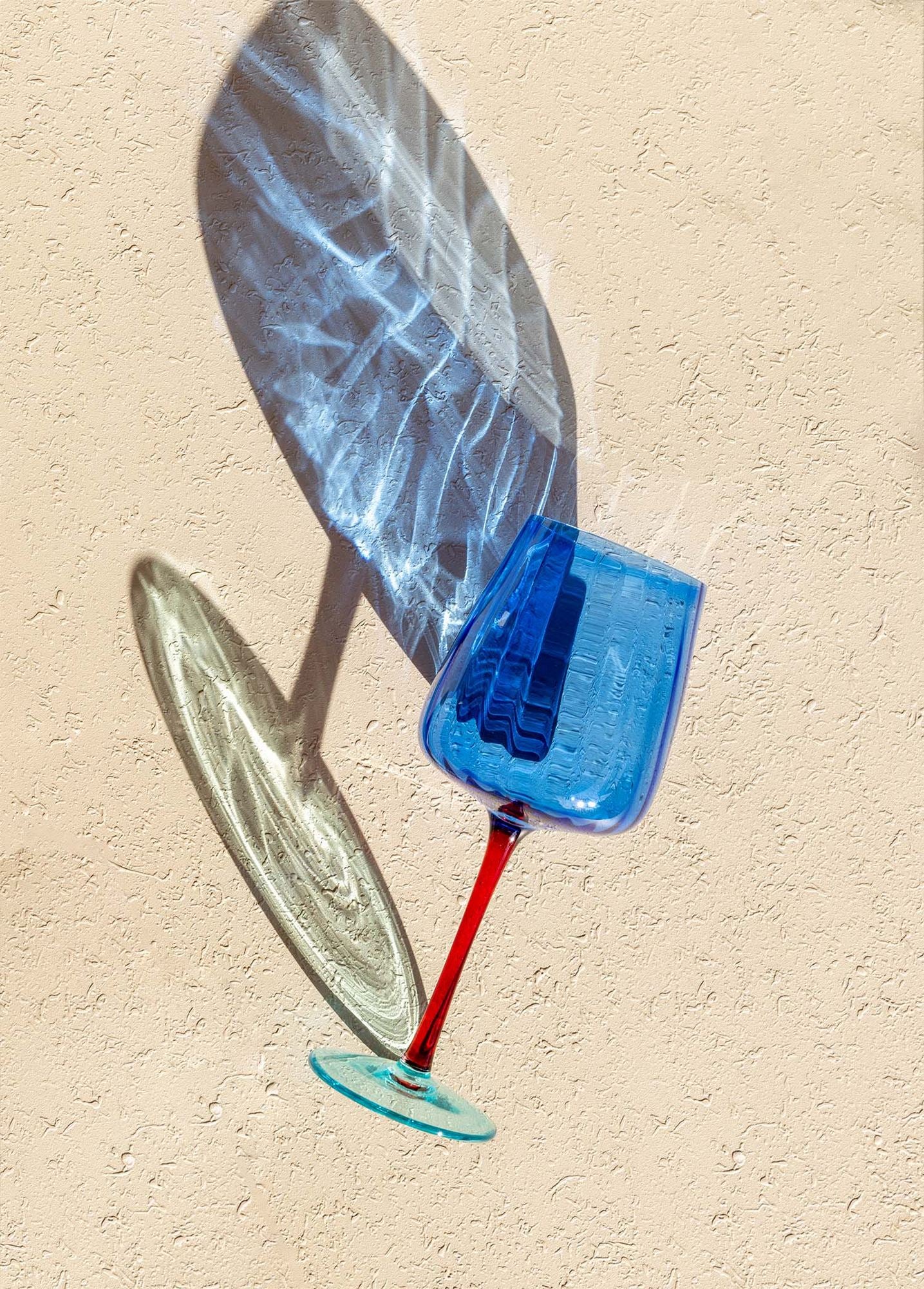 Vaso de Vidro – 23 cm – Azul – Vidro