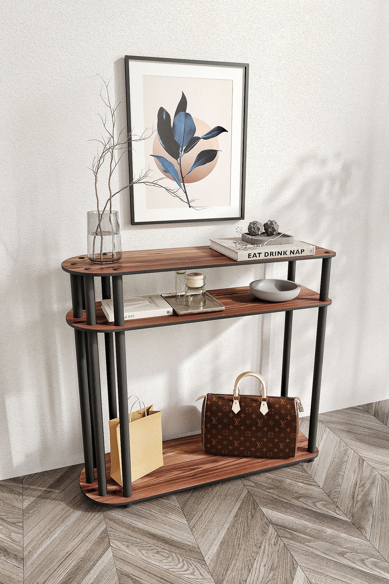 Cómoda Caprio Walnut - Design Premium MDF com Pernas Kraft