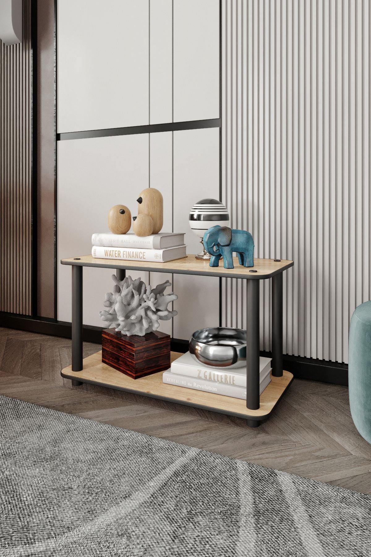 Estante 2 Níveis Retangular Oak - Design Moderno Premium