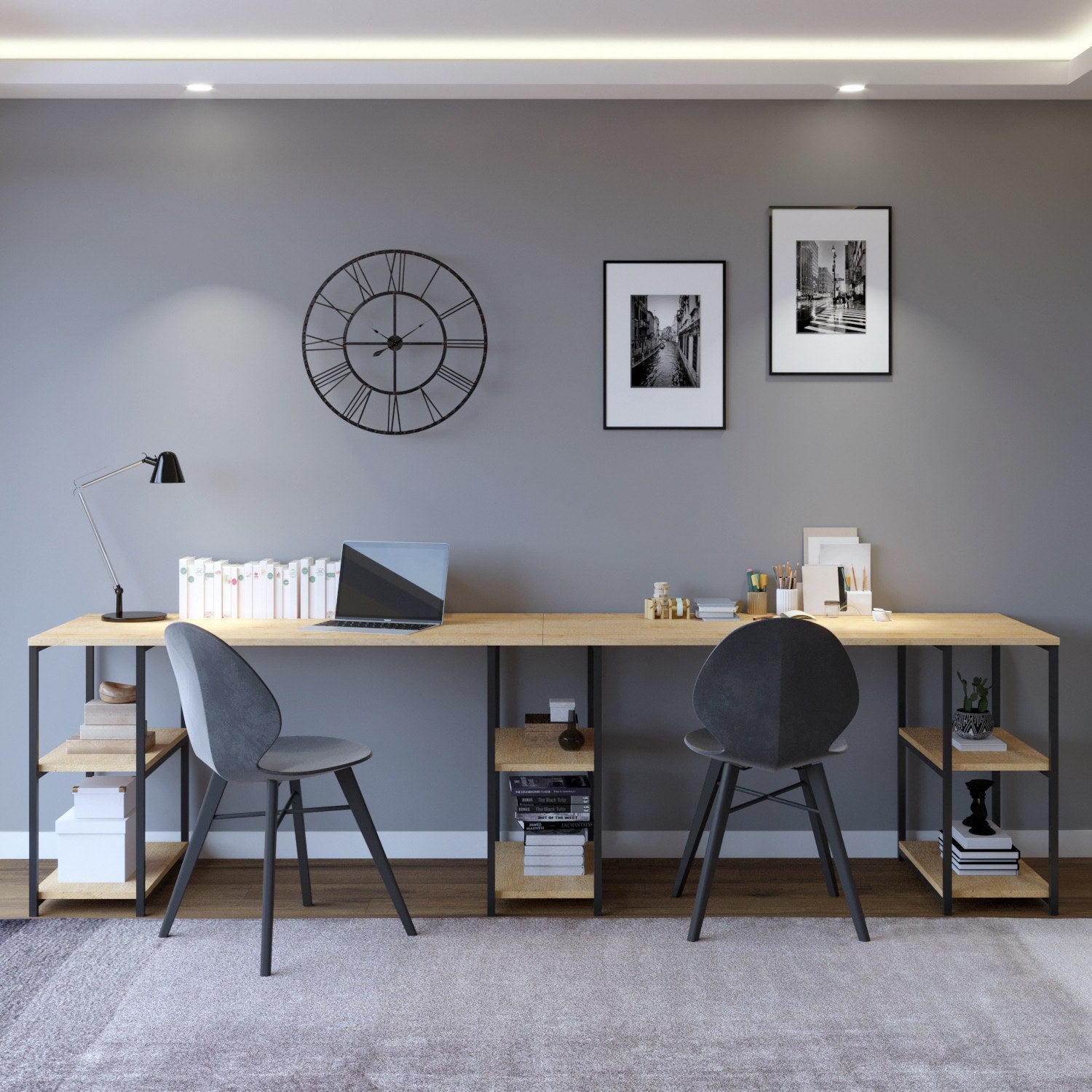 Secretária Sade L204 Oak - Mesa Escritório Luxo 152cm