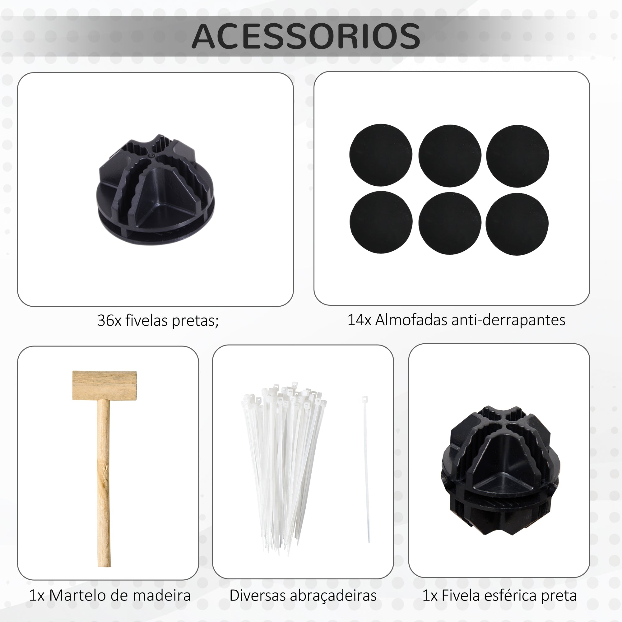 Parque para Animais Pequenos – 140x70x70 cm – Preto – Resina PP e Fio de Aço
