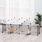 Parque para Animais Pequenos – 140x70x70 cm – Preto – Resina PP e Fio de Aço