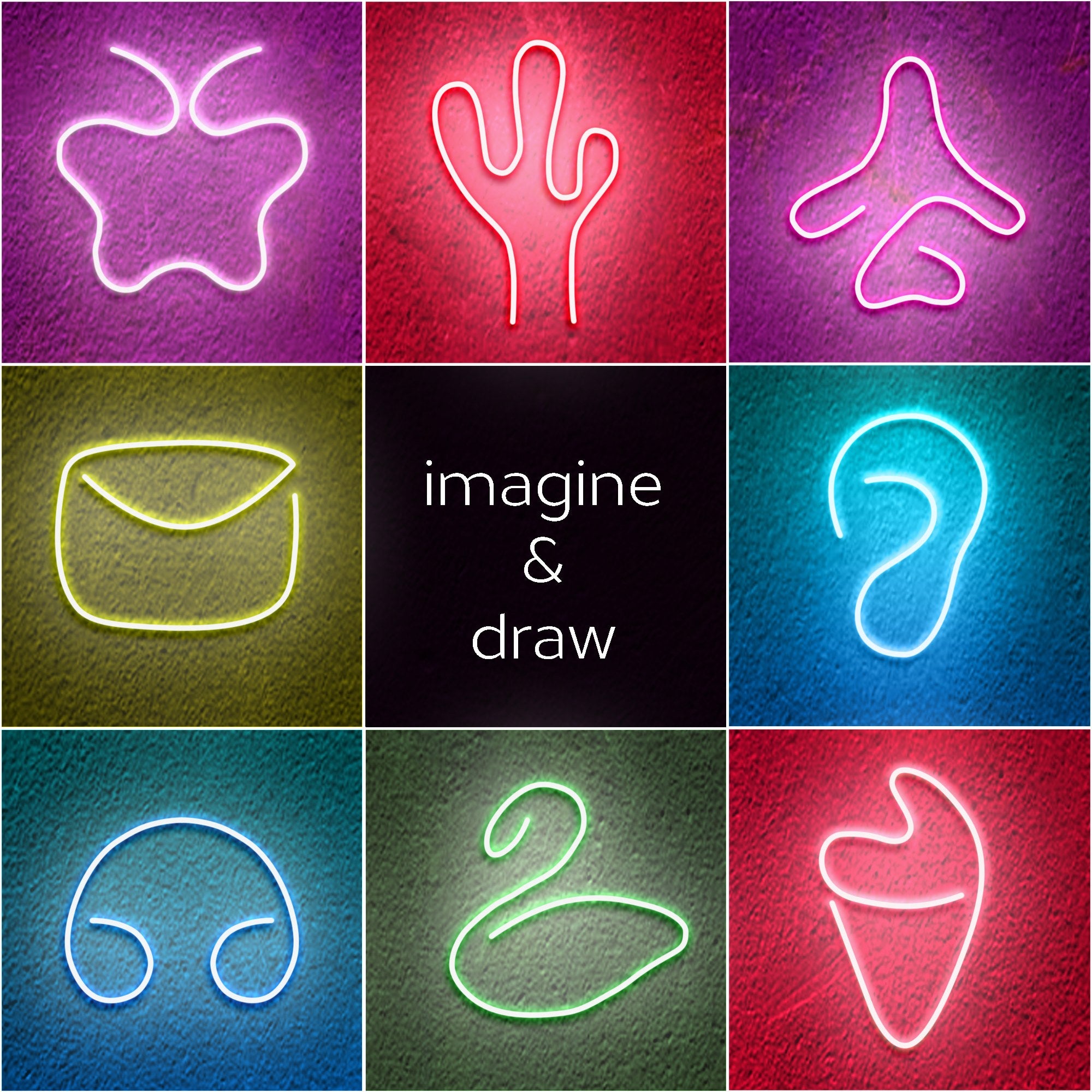 Iluminação LED de parede decorativa – 200 cm – Branco – Neon