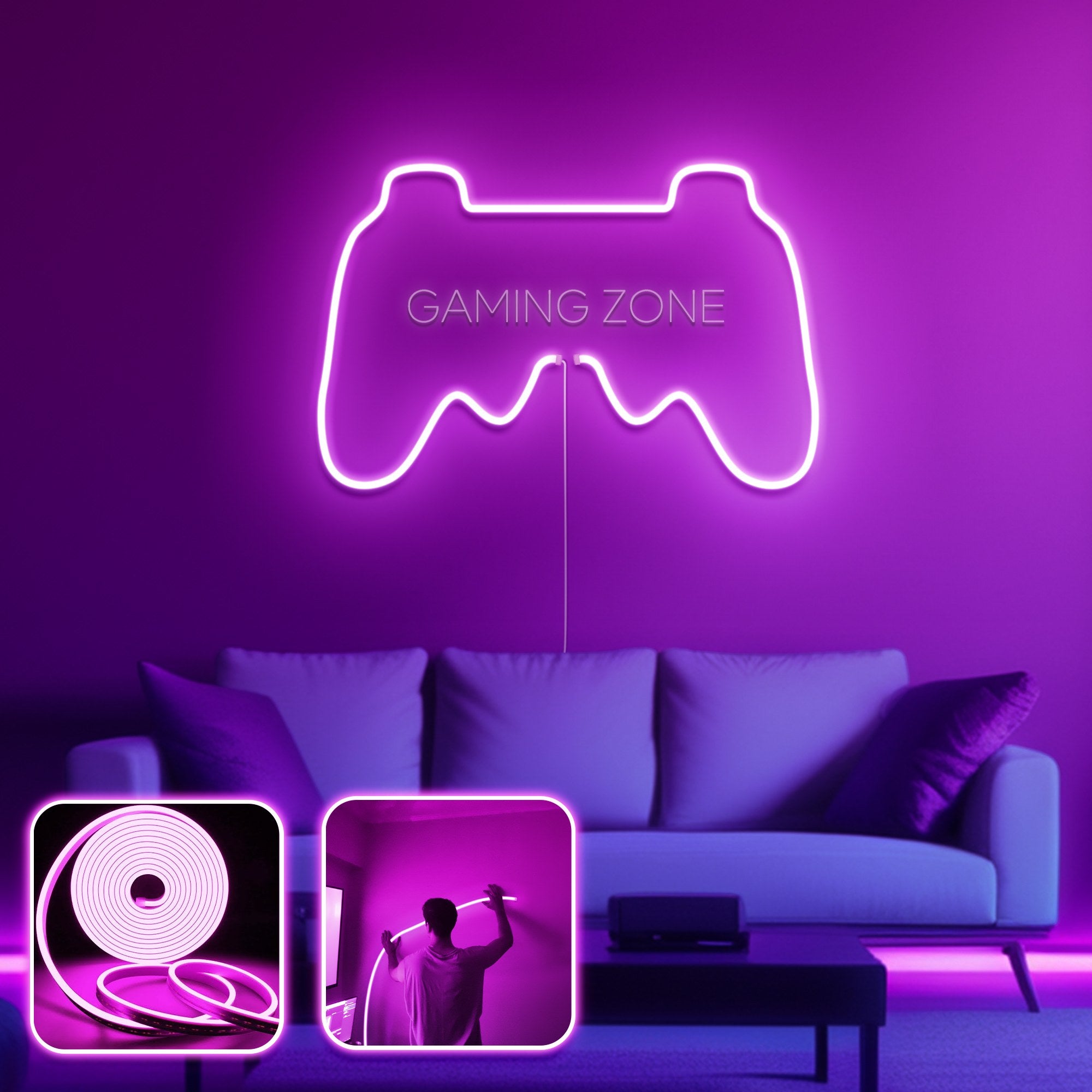 Iluminação LED de parede decorativa – 300 cm – Rosa
