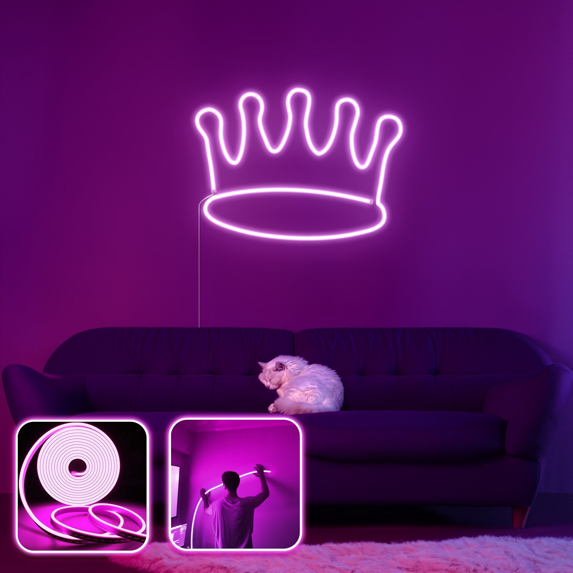 Iluminação LED decoração de parede – 300 cm – rosa
