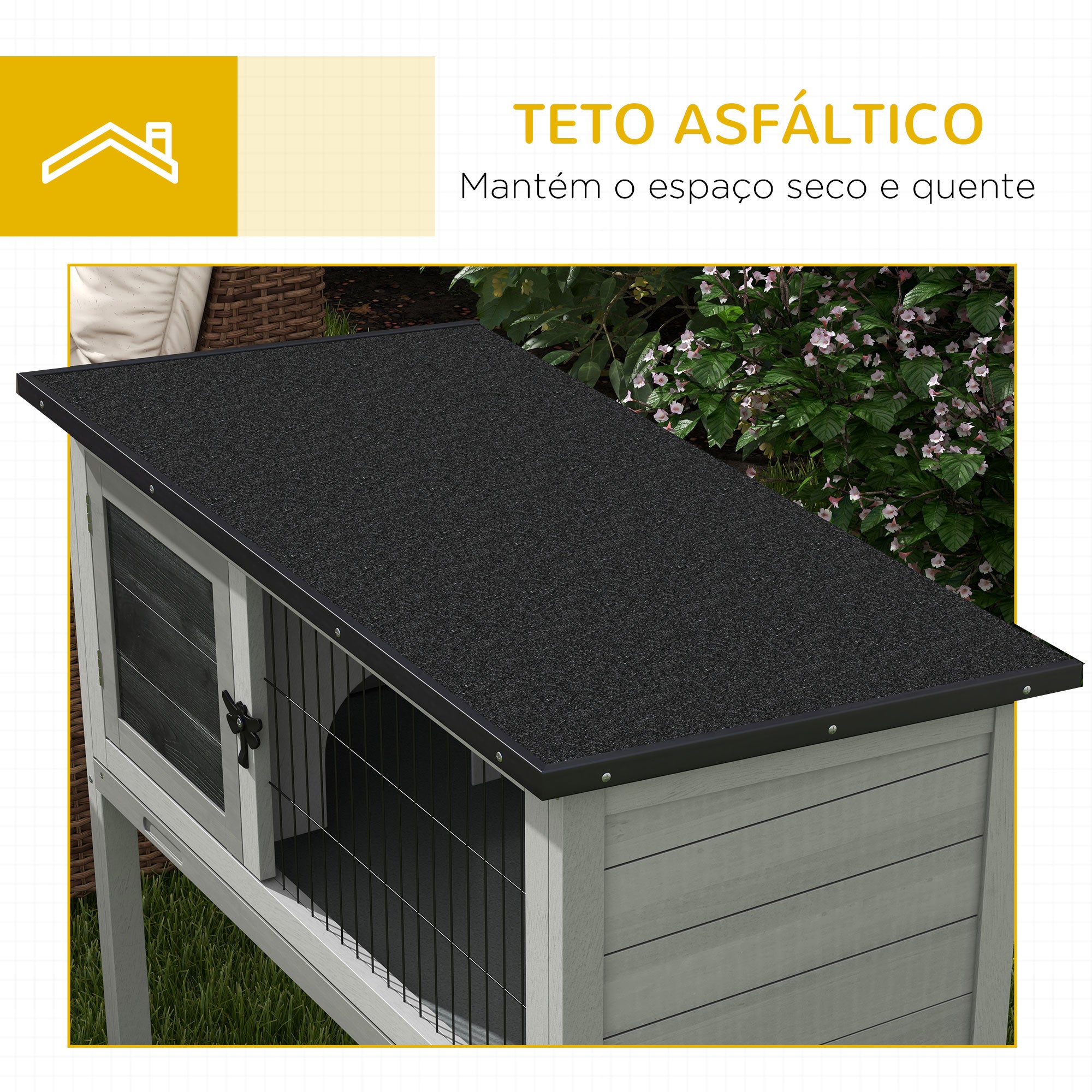 Casa para Animais Pequenos - 84x43x70 cm - Cinzento