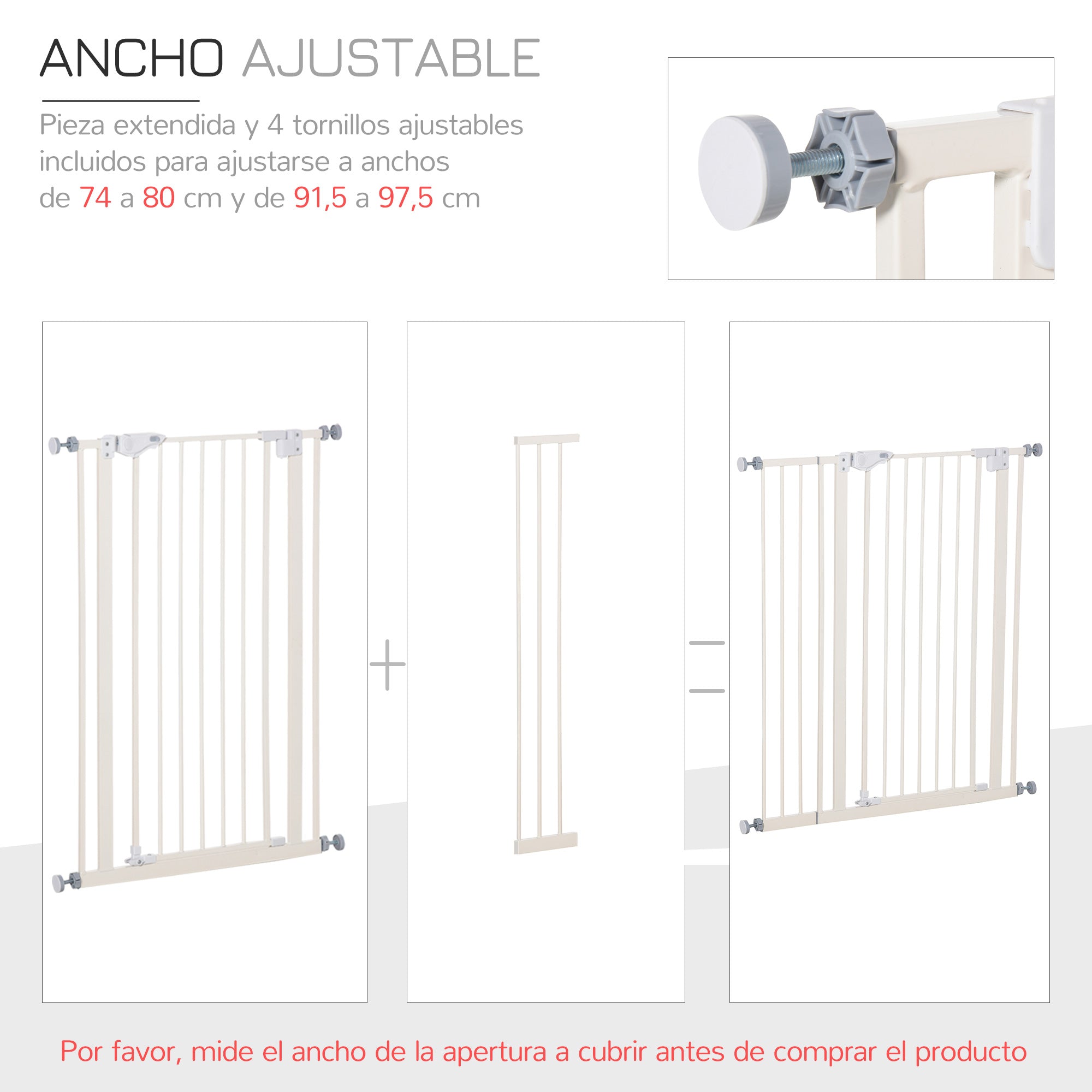 Barreira de Segurança para Animais de Estimação - 91,5-97,5x104,1cm - Branco