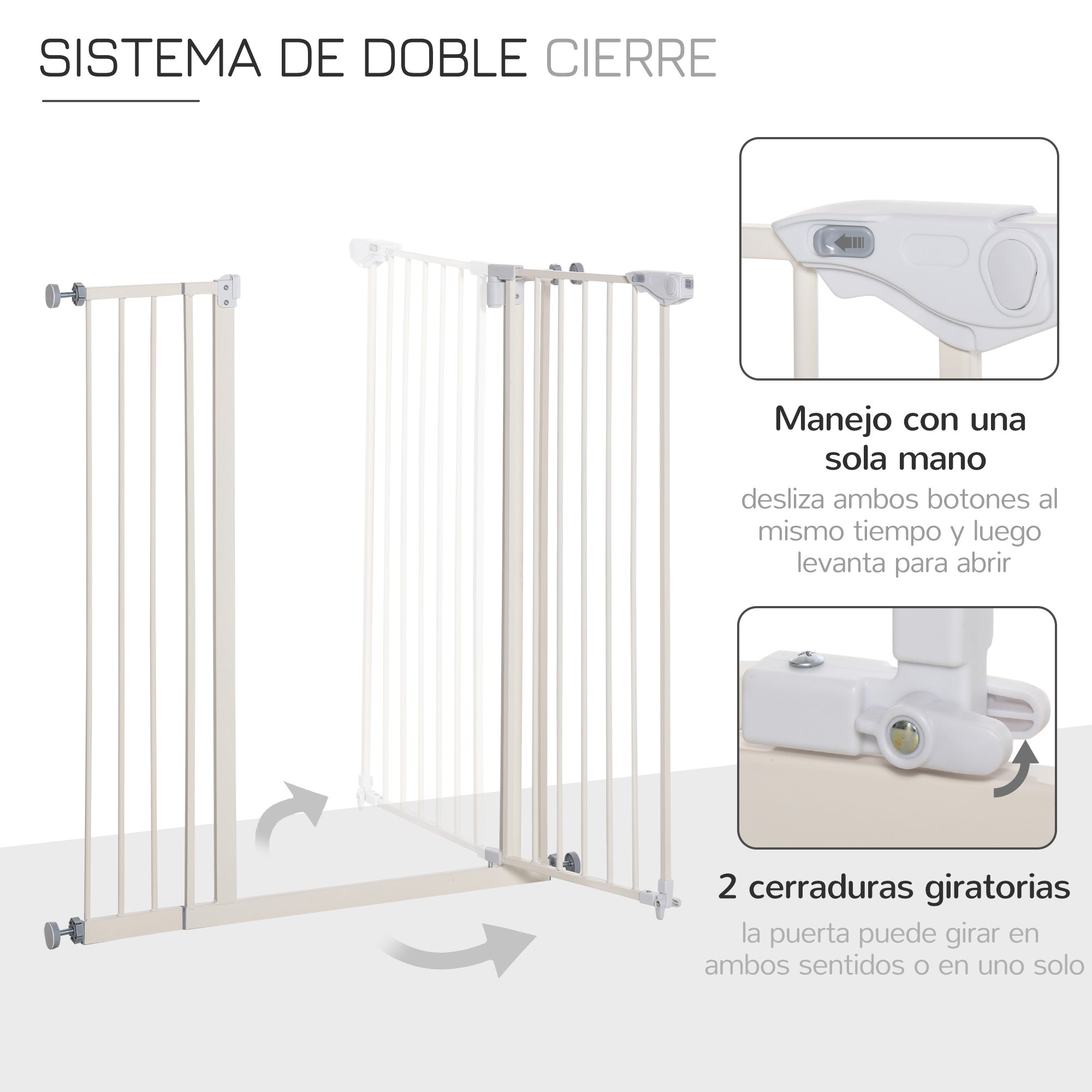 Barreira de Segurança para Animais de Estimação - 91,5-97,5x104,1cm - Branco