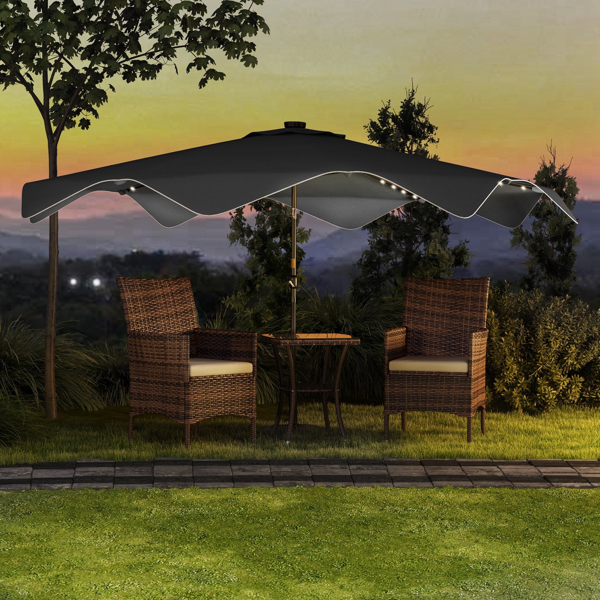 Chapéu de Sol de Jardim Ø292x248 cm - Cinza Escuro
