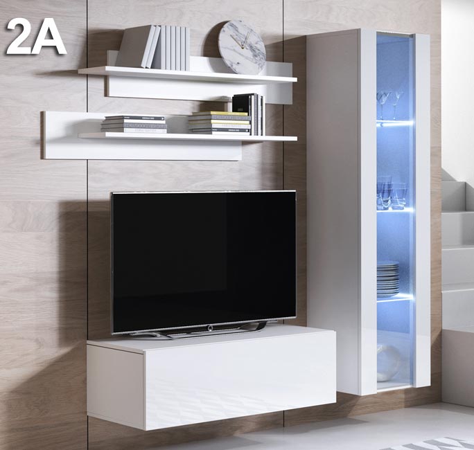 Conjunto de móveis de sala – 1,6m – branco – melamina
