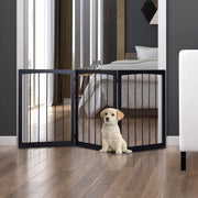 Barreira de Segurança Dobrável 160x76 cm para Animais de Estimação - Cor Marron Escuro
