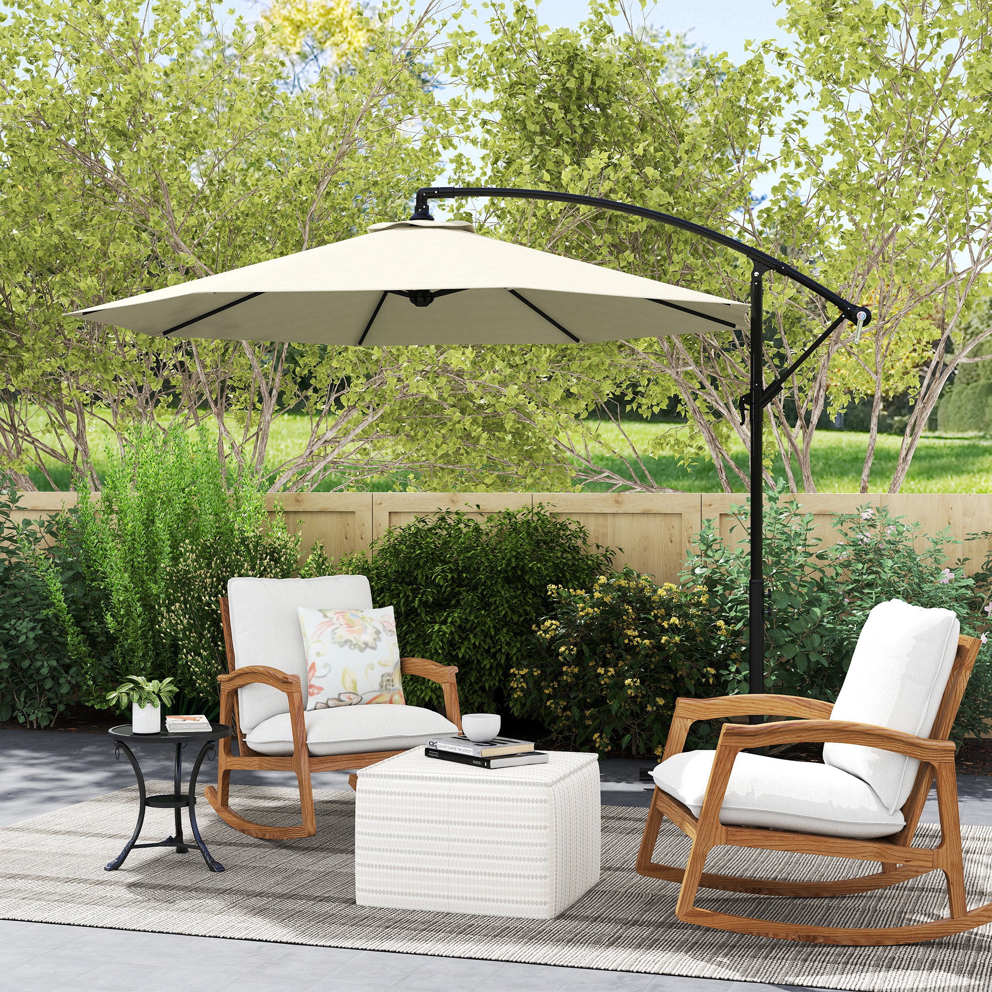 Chapéu de Sol de Jardim Ø300x260cm - Creme Branco