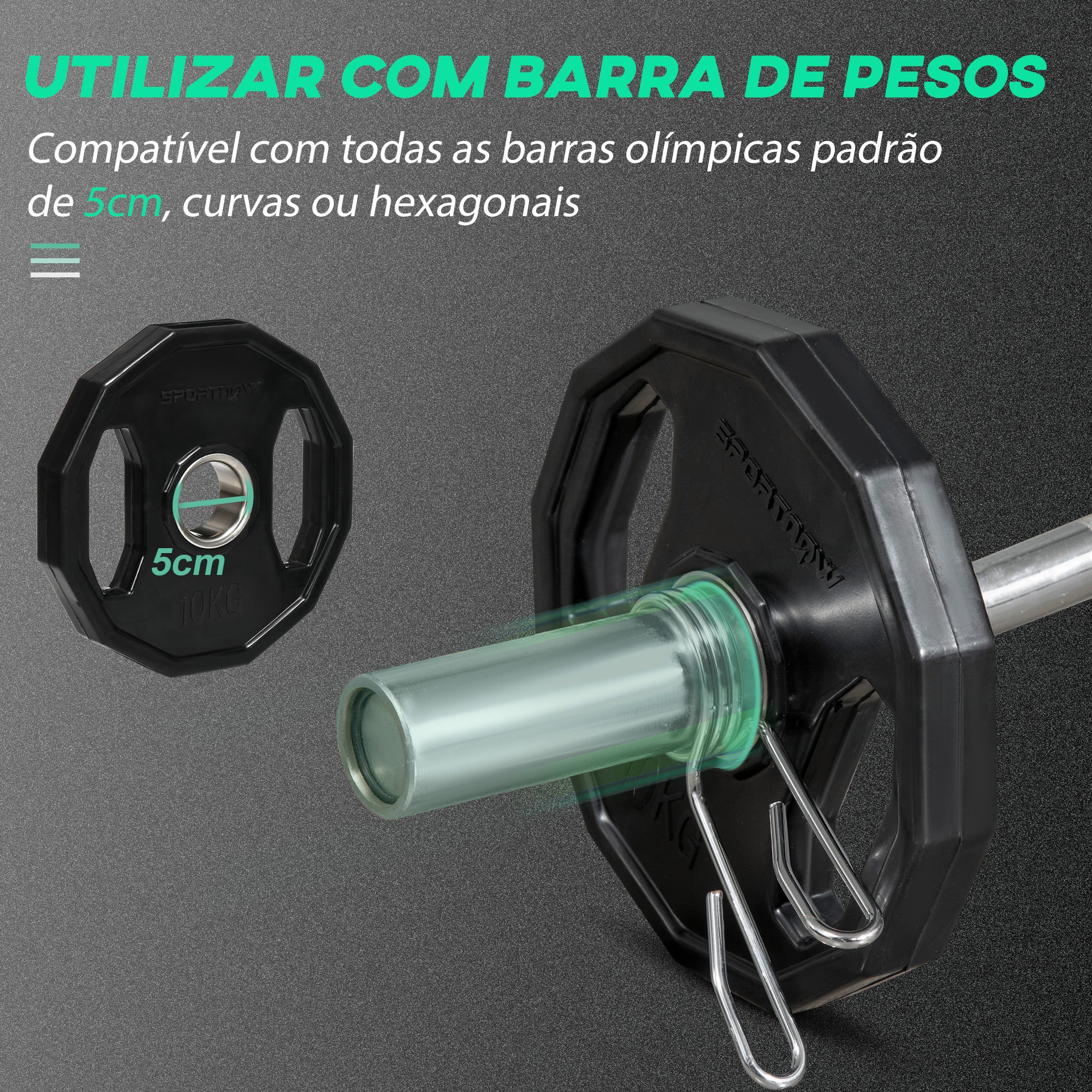 Conjunto de 2 Discos de Pesos Olimpicos 10kg - Ferro Fundido - Ø32x4 cm - Preto