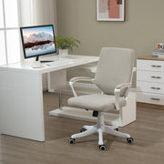 Cadeira de Escritório Ergonómica – 62x69x92-100 cm – Bege – Linho Sintético