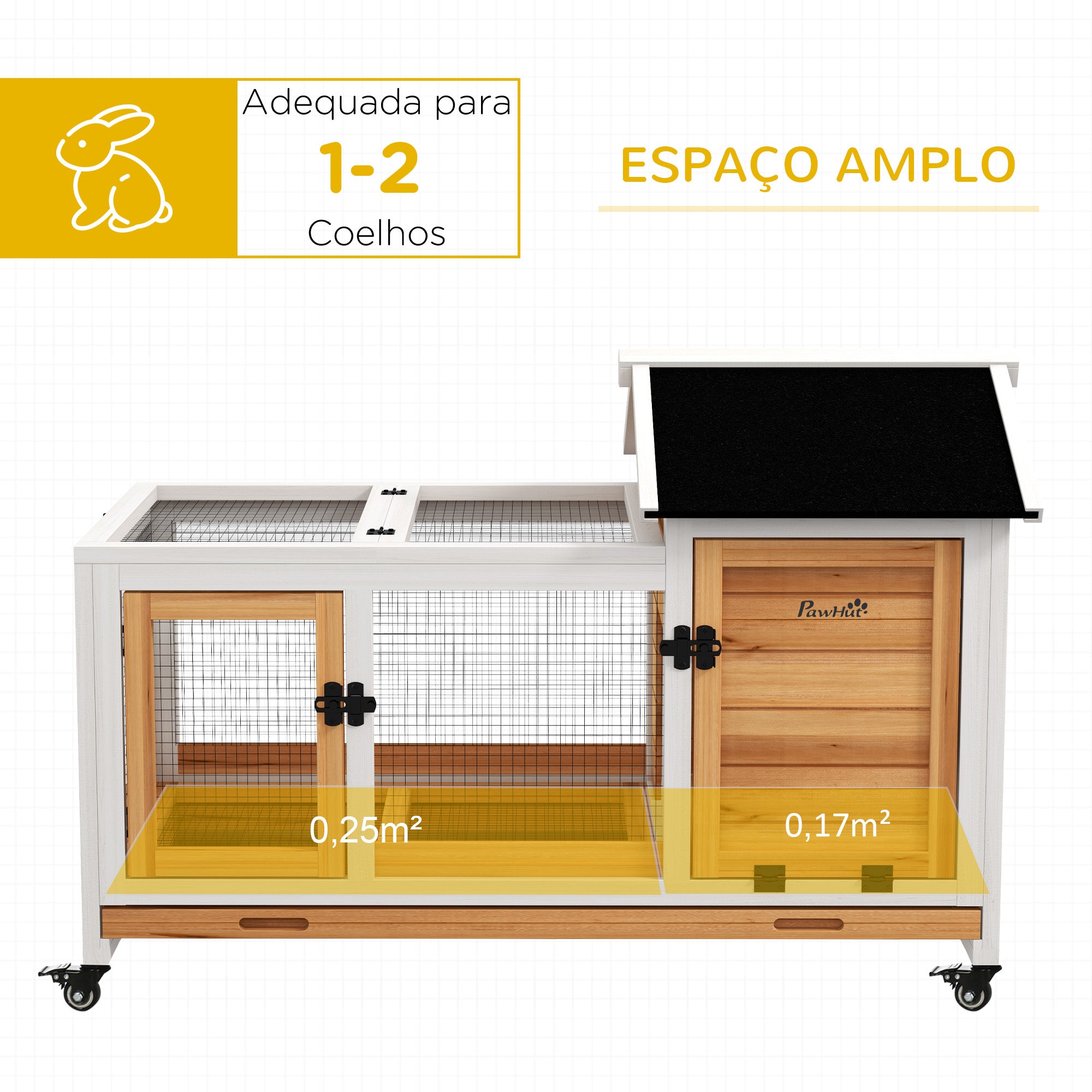 Coelheira de madeira – 108x58x73,5 cm – Cor de Madeira Natural – madeira de abeto