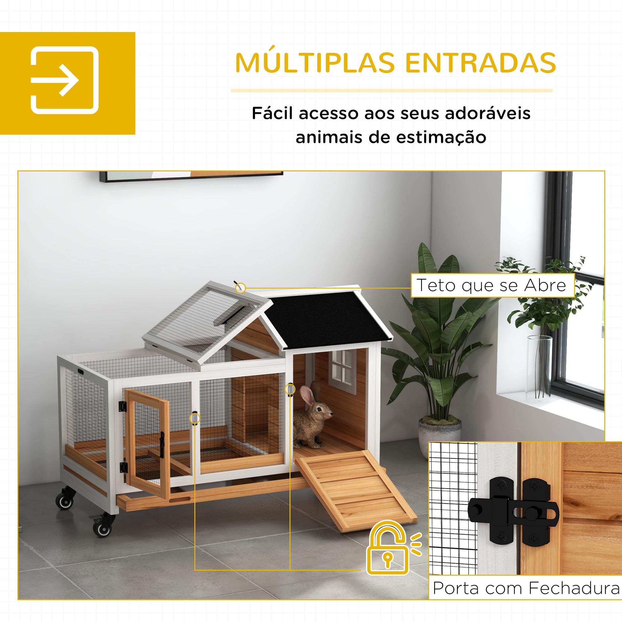 Coelheira de madeira – 108x58x73,5 cm – Cor de Madeira Natural – madeira de abeto